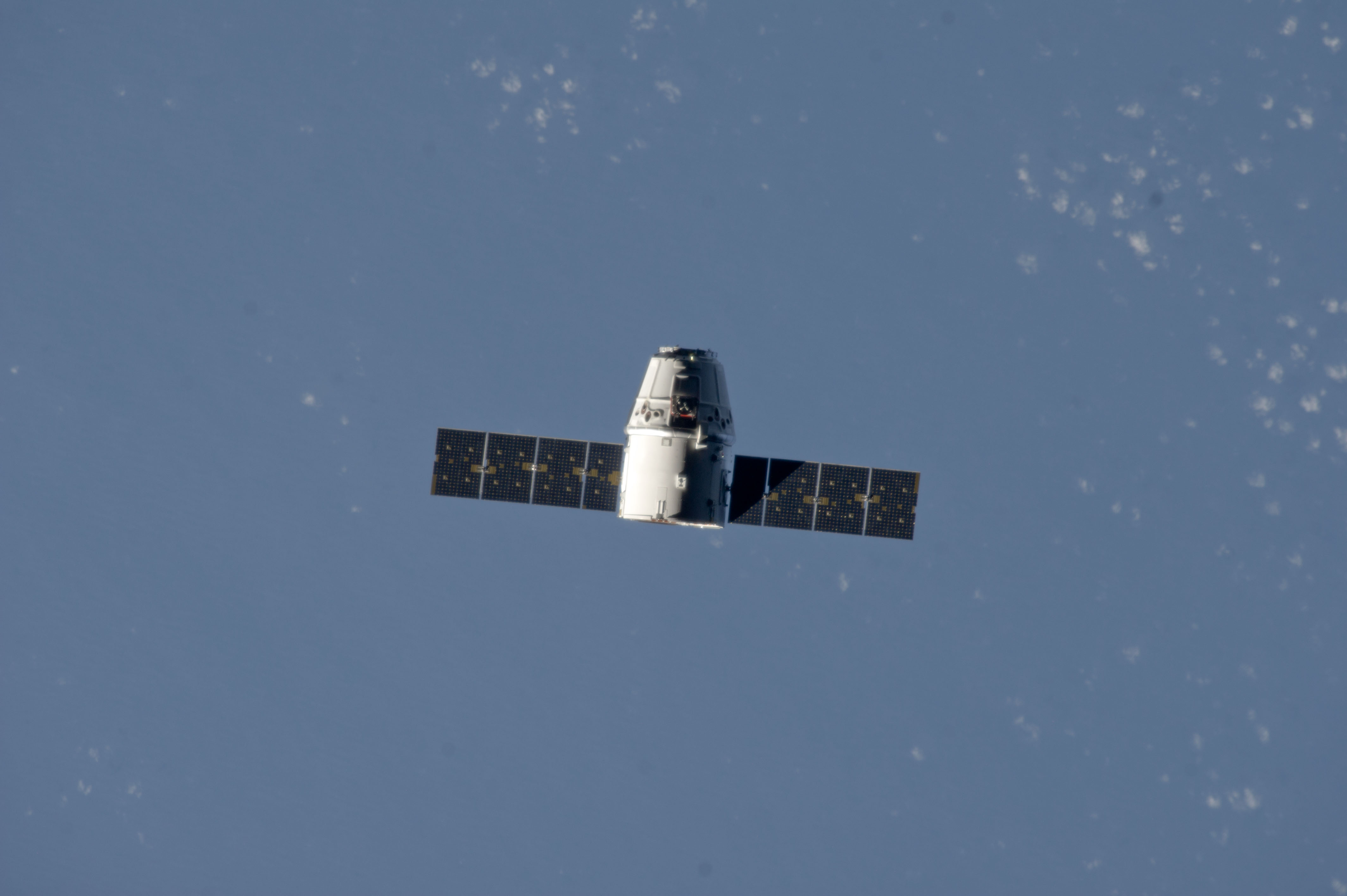 Approach of the SpaceX Dragon Commercial cargo craft