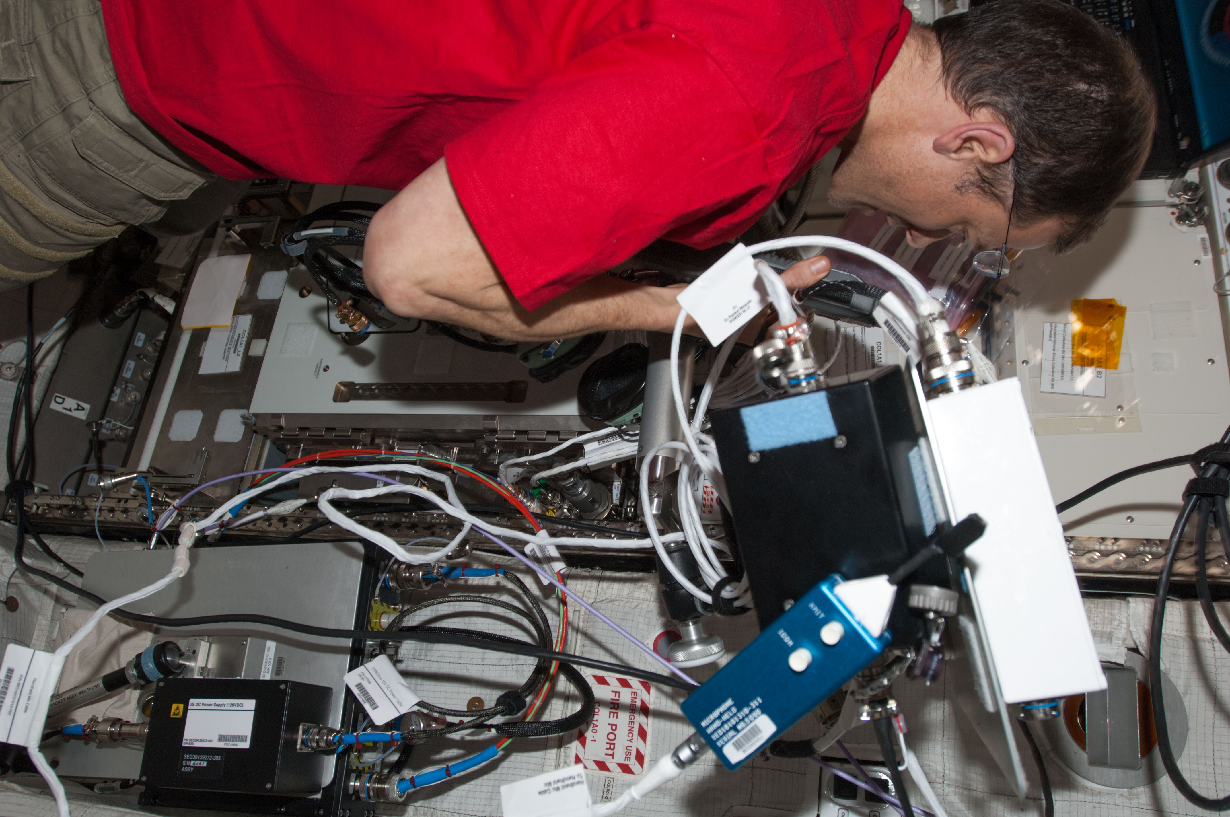 Marshburn conducts a ham radio session