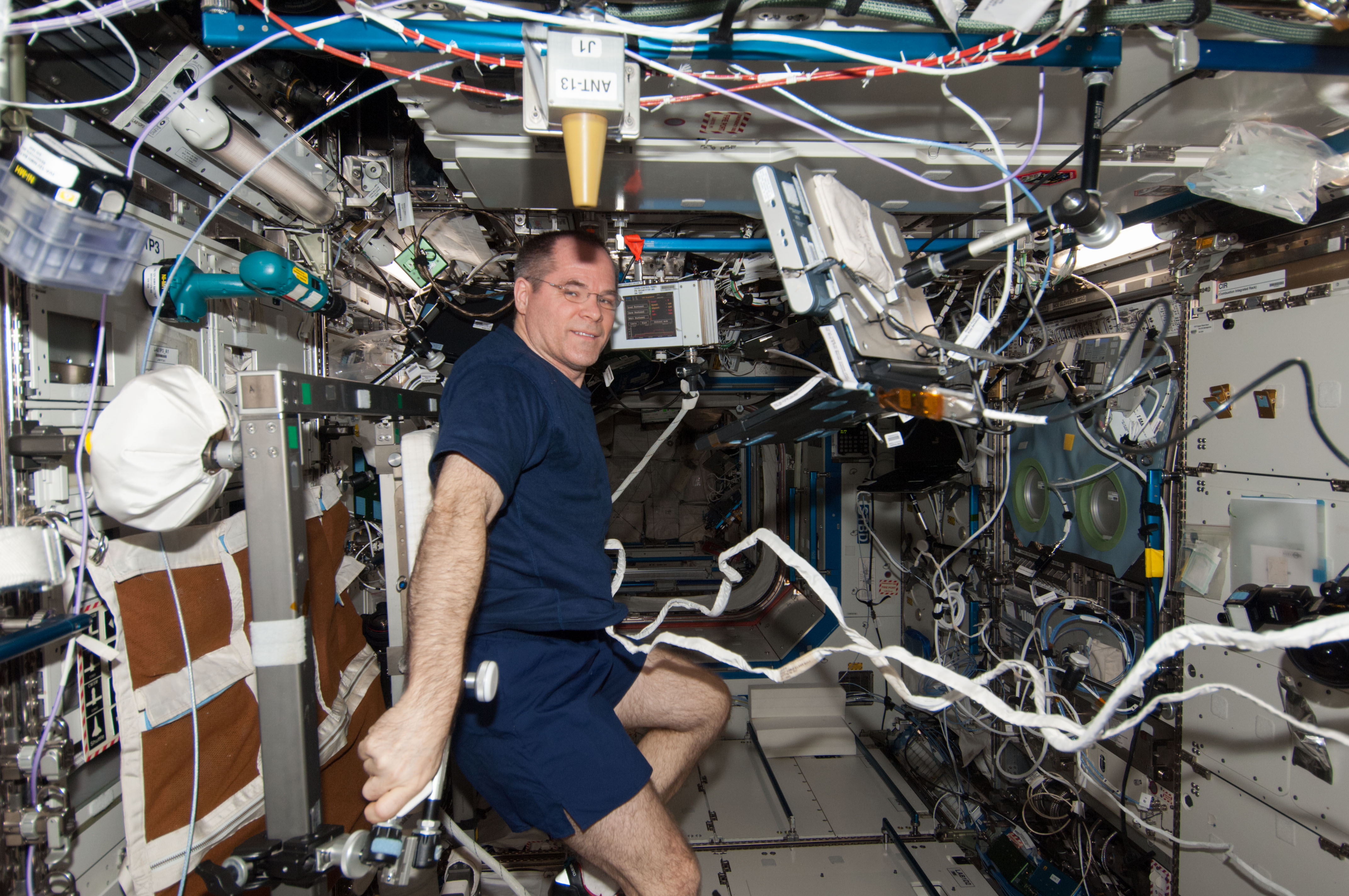 Ford exercises on the CEVIS in the U.S. Laboratory