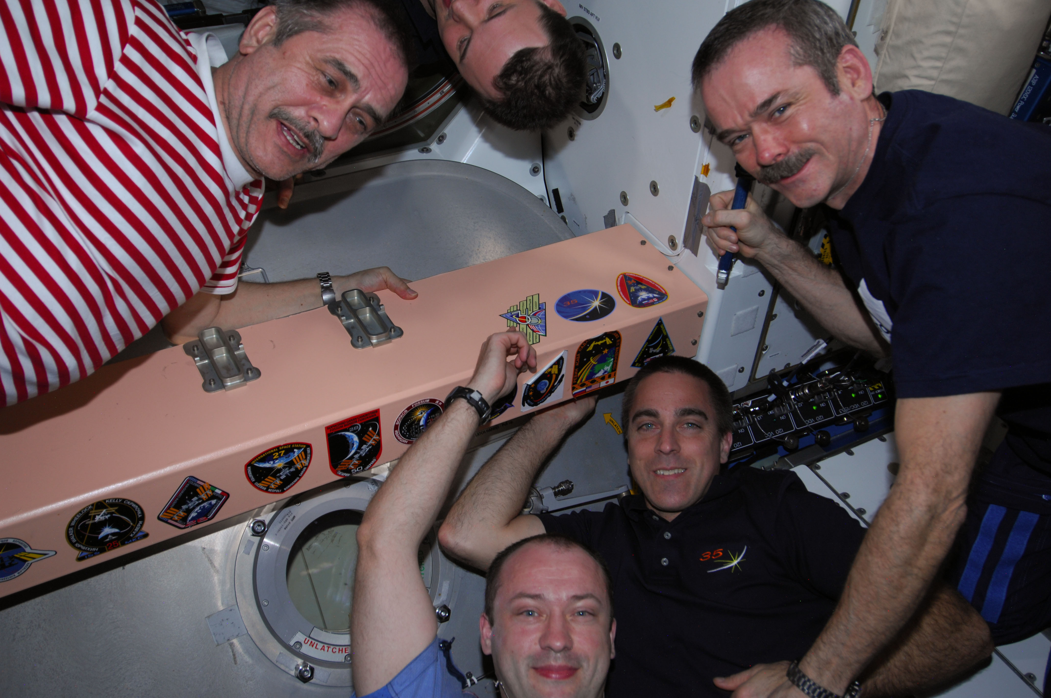 Exp 35 sticker placement on undocking day