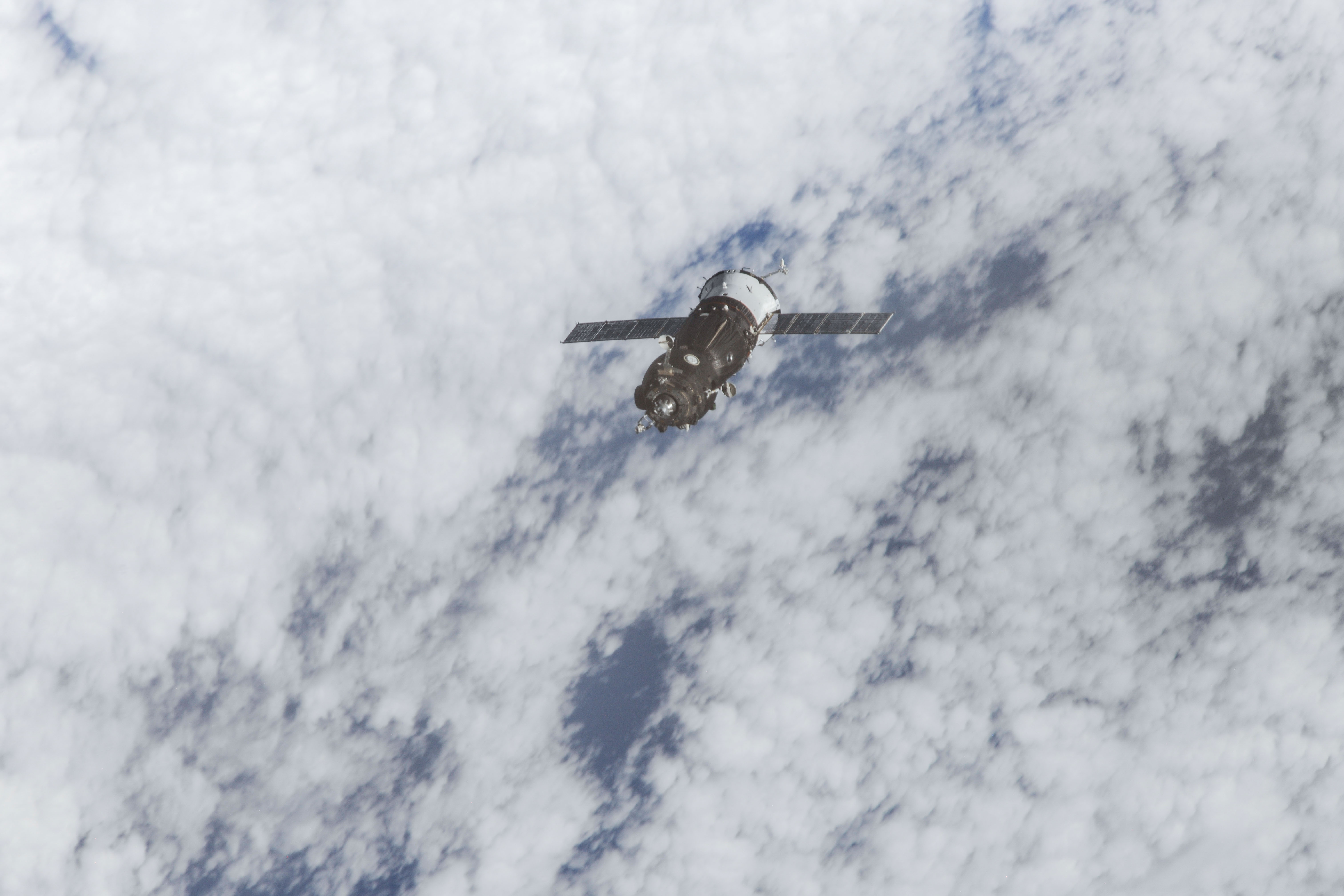 Soyuz TMA-10M spacecraft approach to ISS
