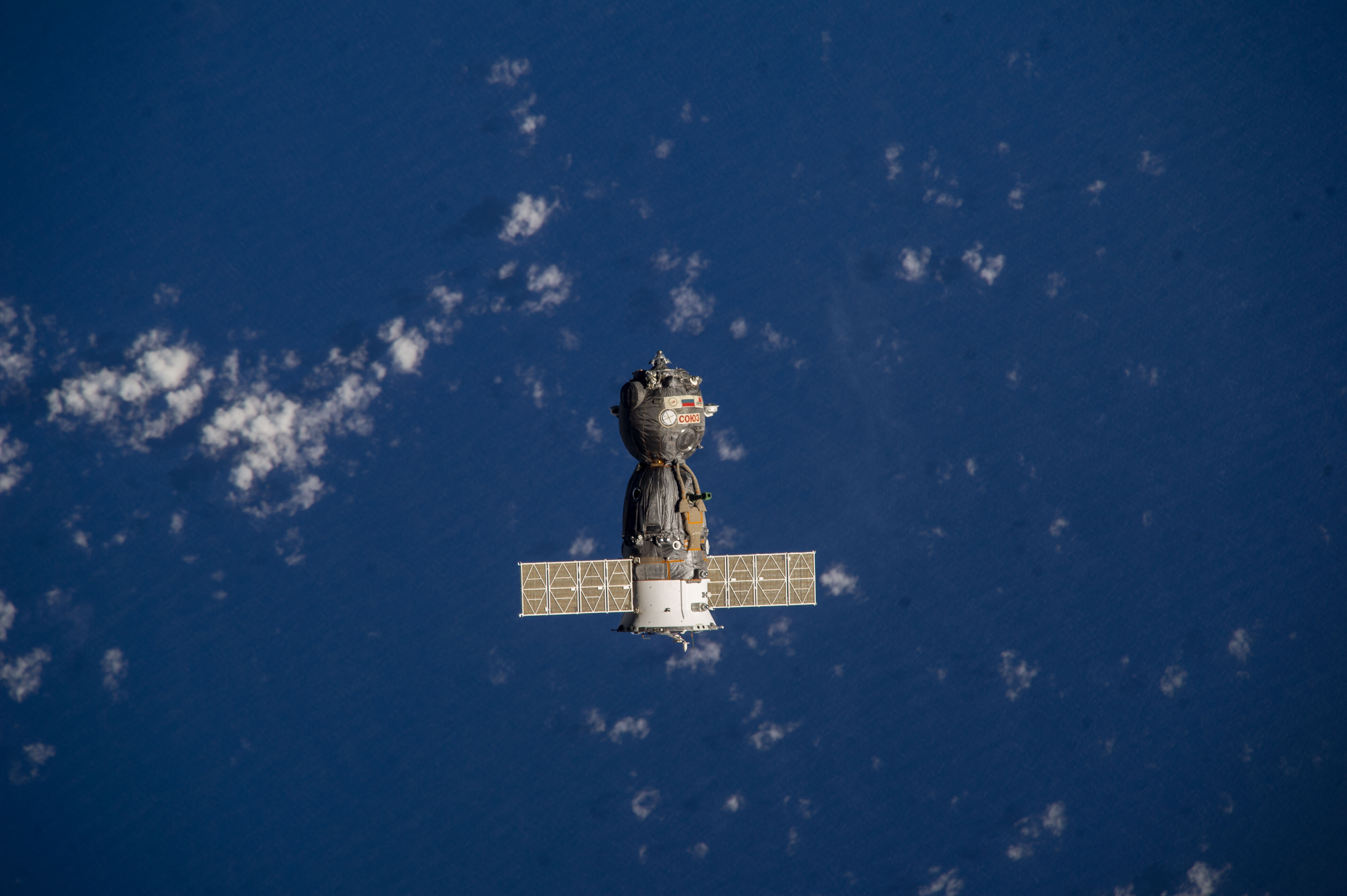 The Soyuz TMA-10M Spacecraft departs the ISS