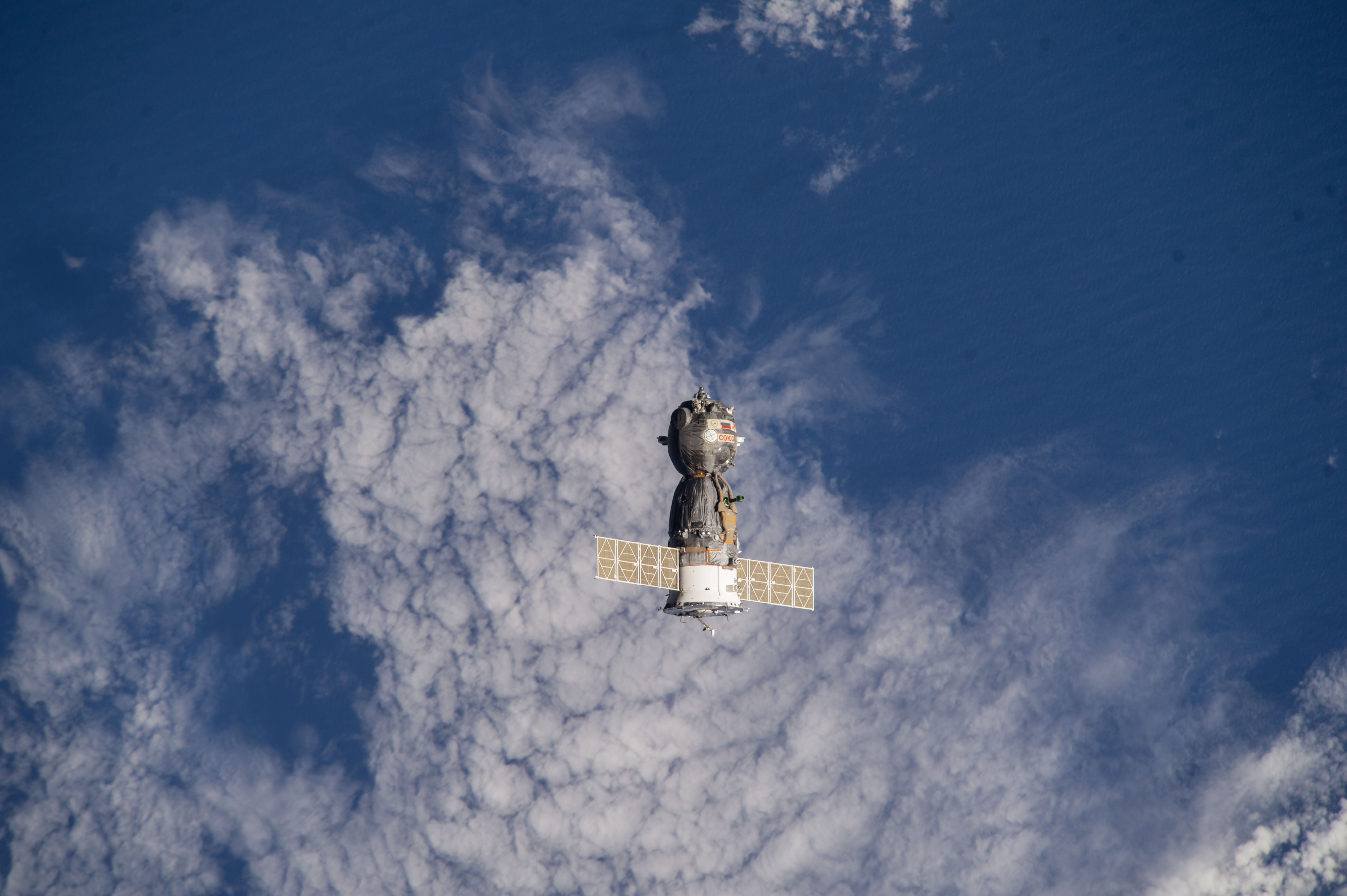 The Soyuz TMA-10M Spacecraft departs the ISS