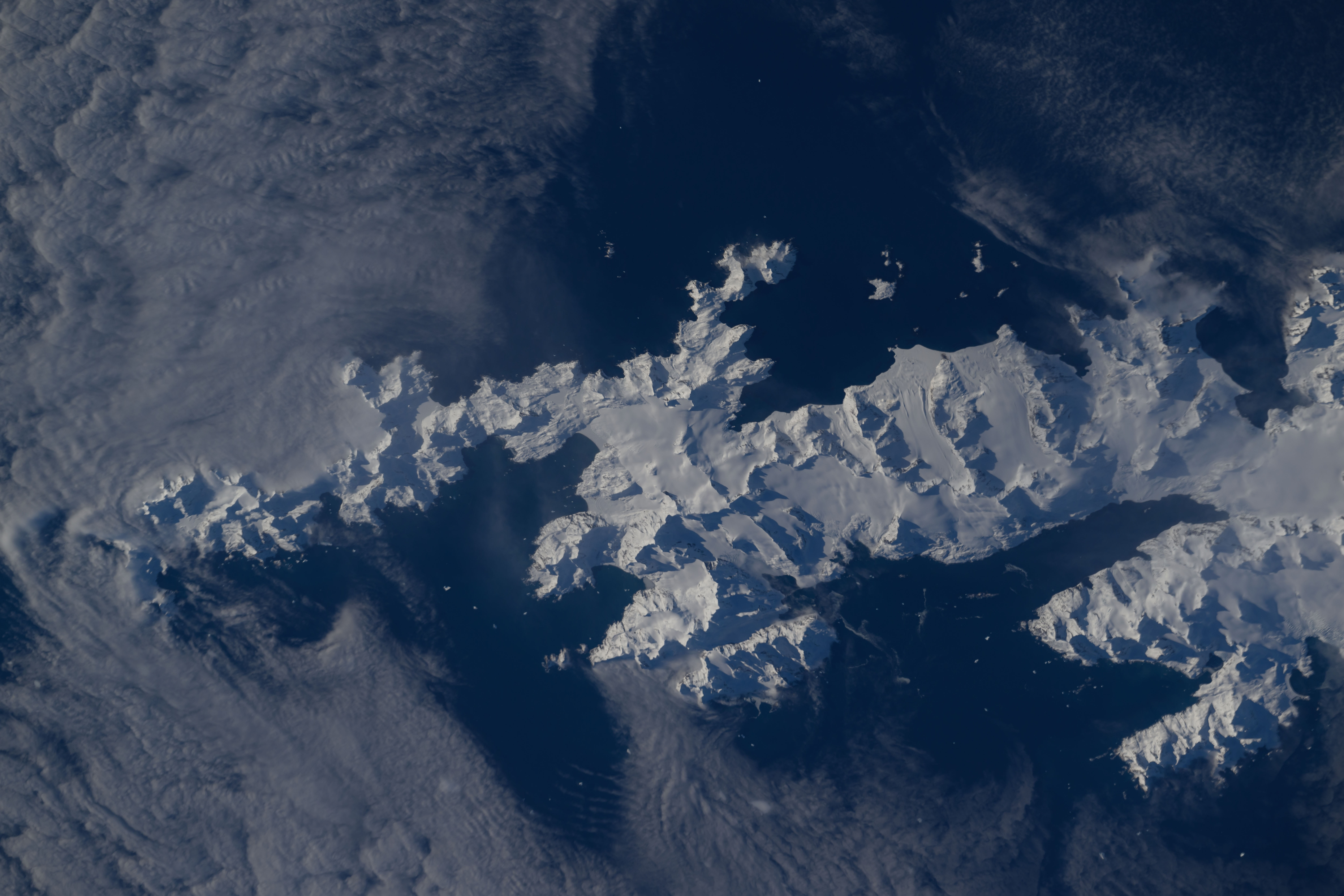 A snow-covered South Georgia Island