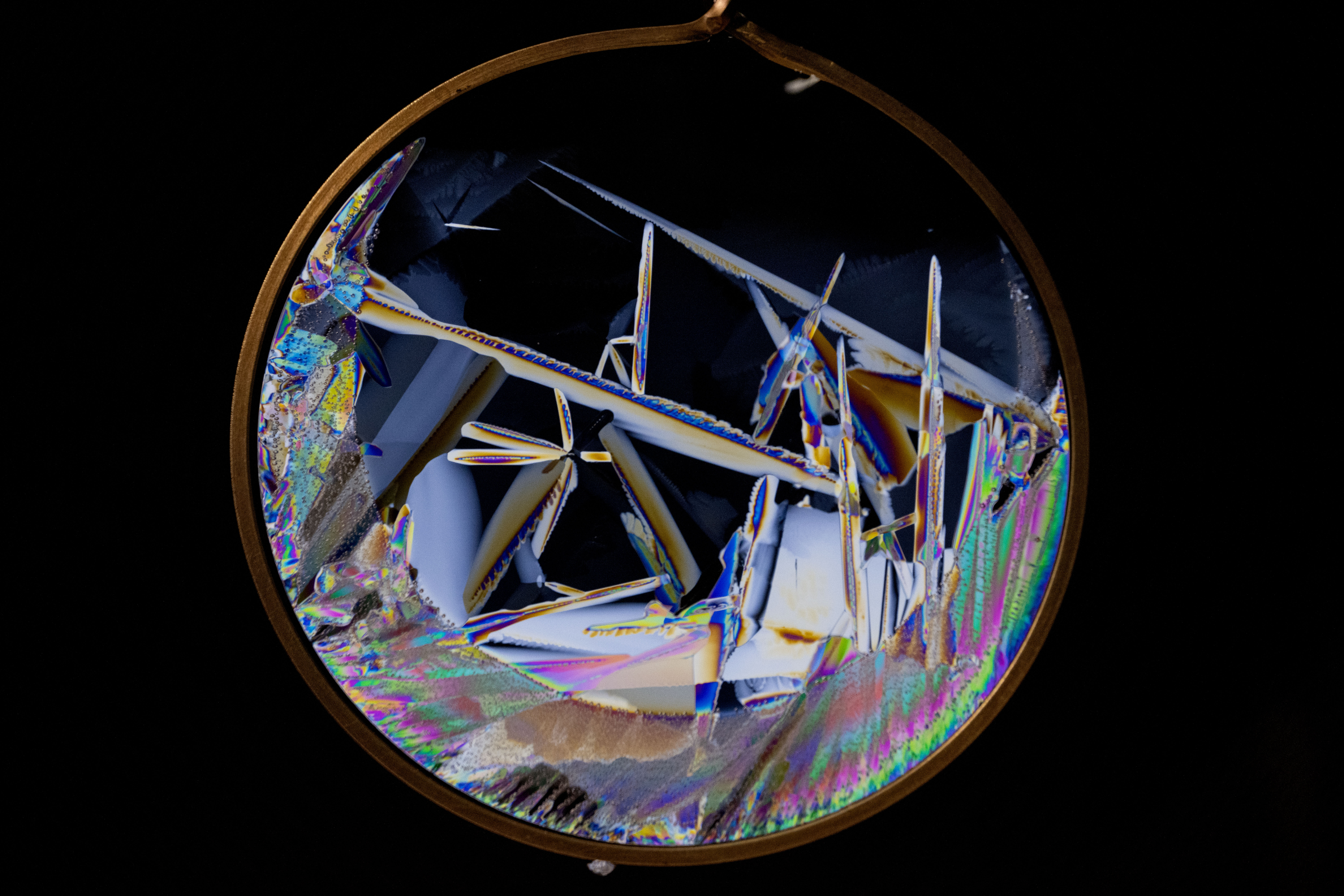 Thin Wafers of Water Ice in Microgravity