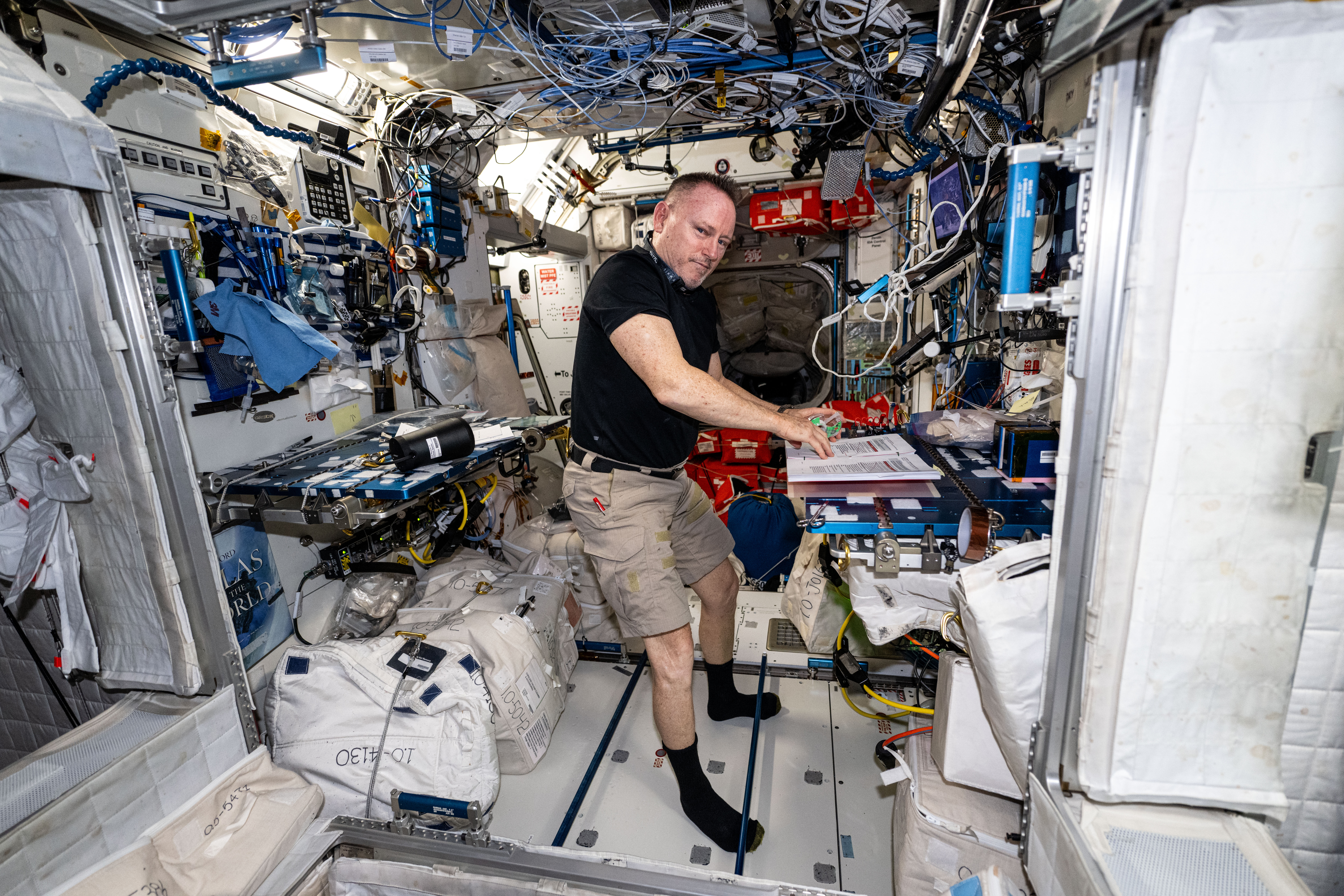 Astronaut Butch Wilmore works in the Harmony module
