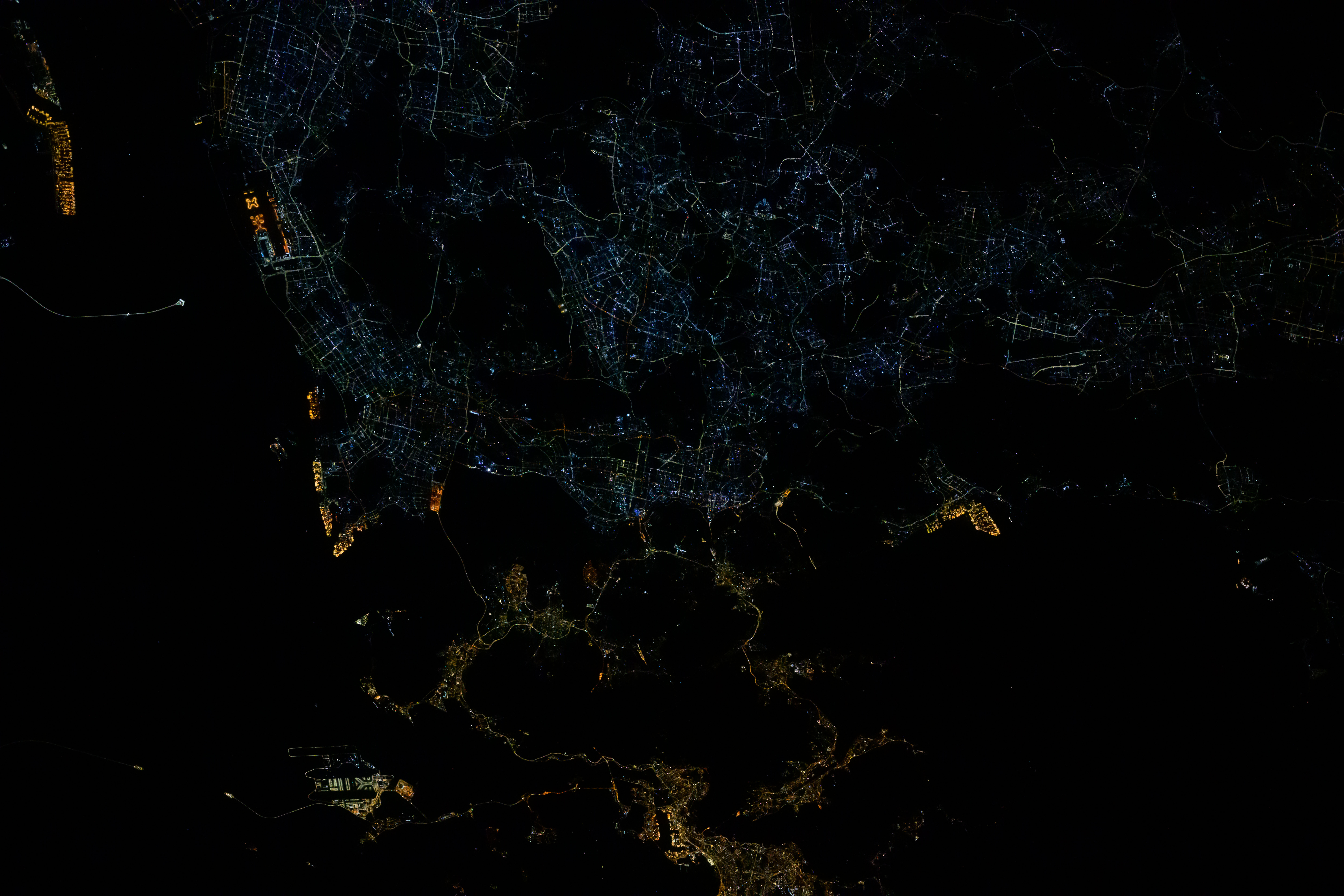 The city lights of Hong Kong and Shenzhen