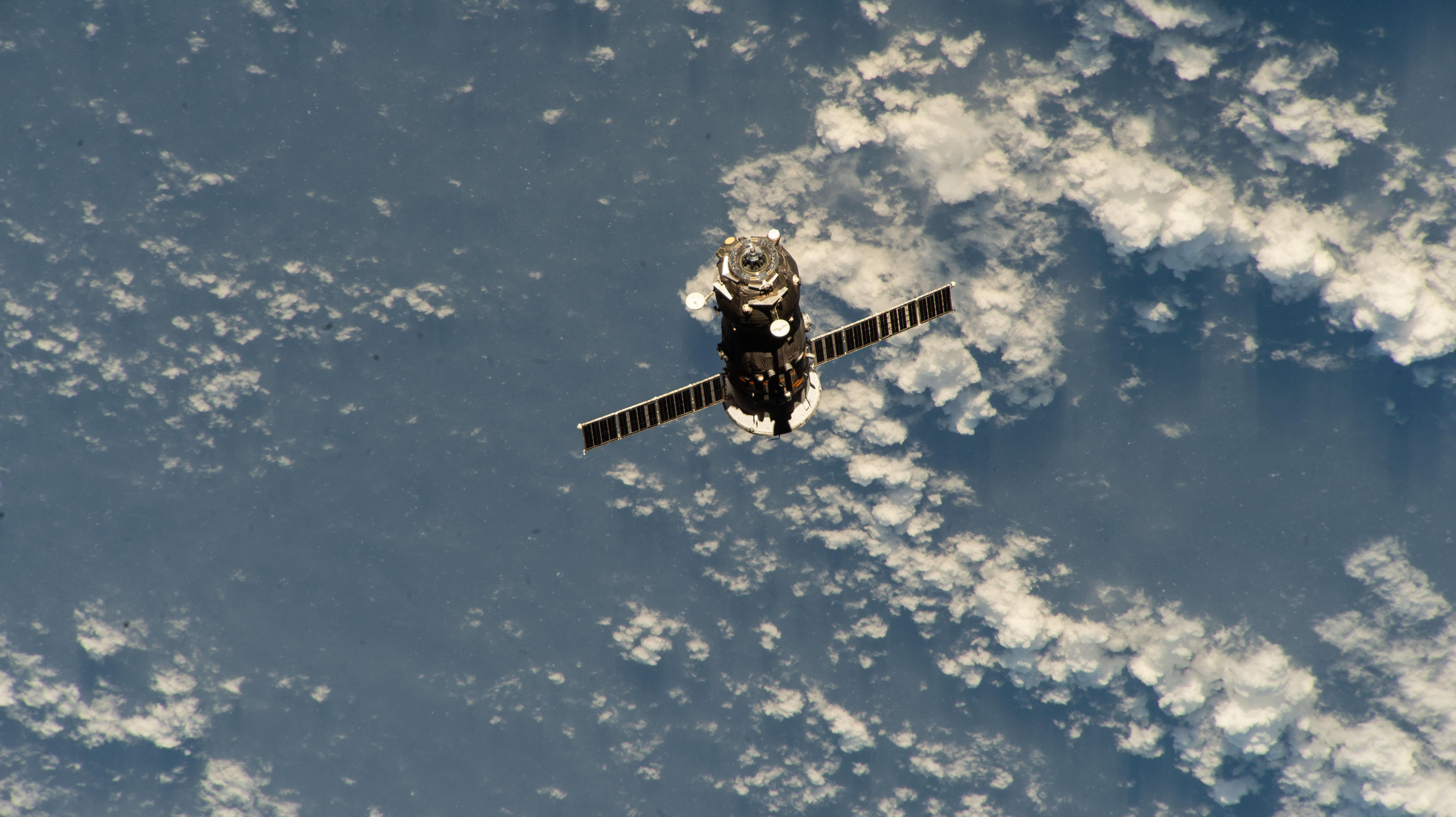 The Roscosmos Progress 89 cargo craft departs the International Space Station