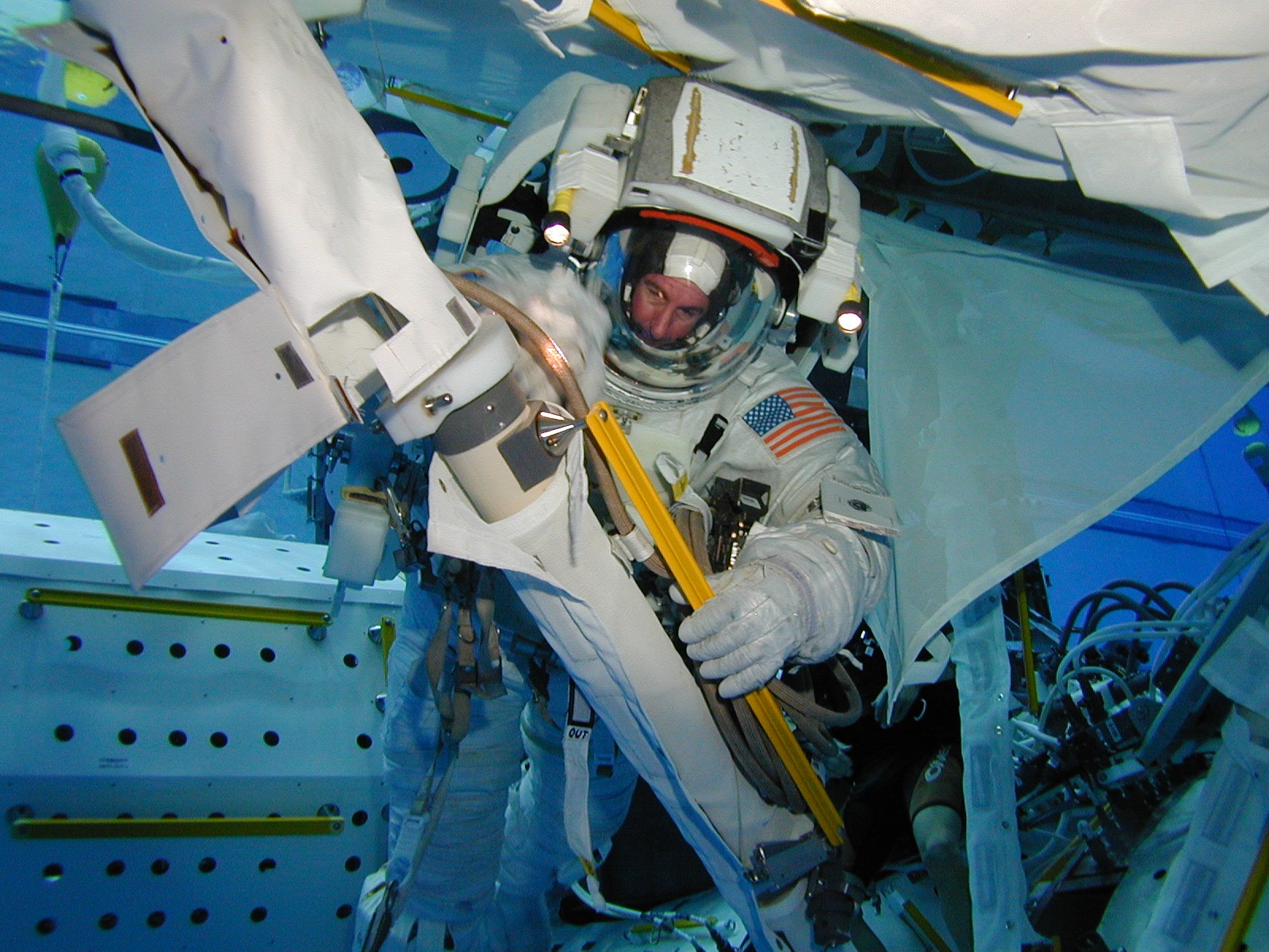 STS-114 EVA training at the NBL