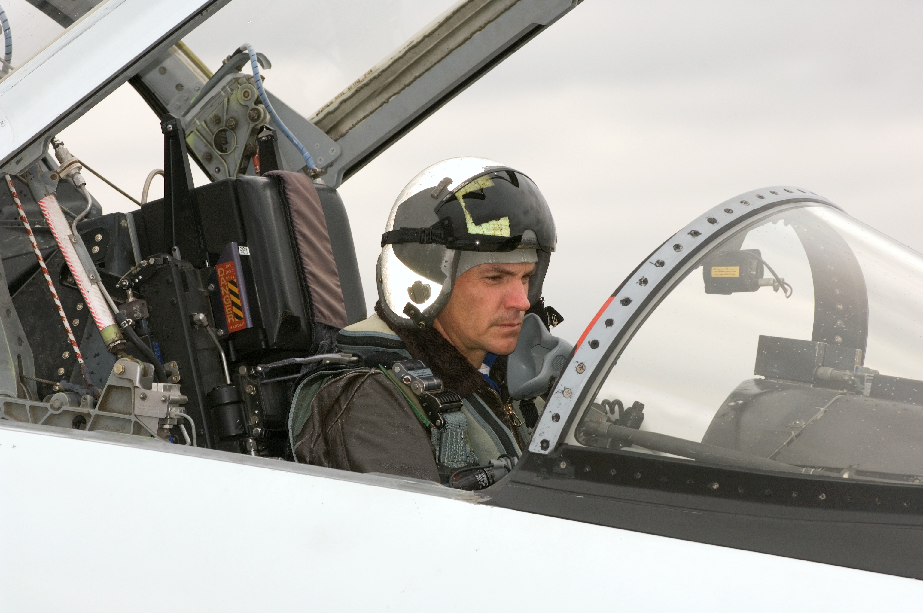 STS-117 crew members Frederick Sturckow and Lee Archambault leaving in T-38