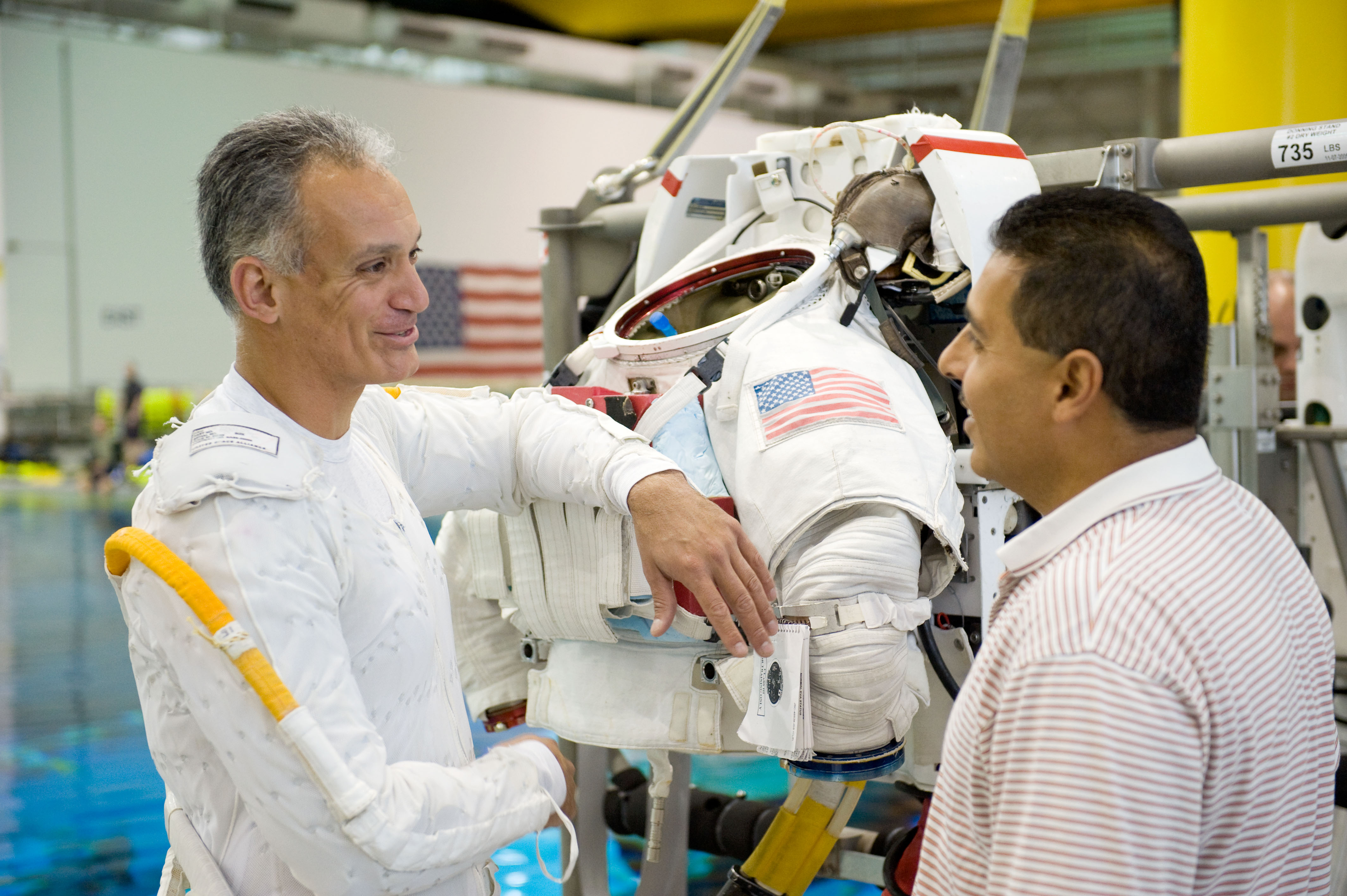 Preflight coverage of STS-128 crew members Danny Olivas and Christer Fuglesang