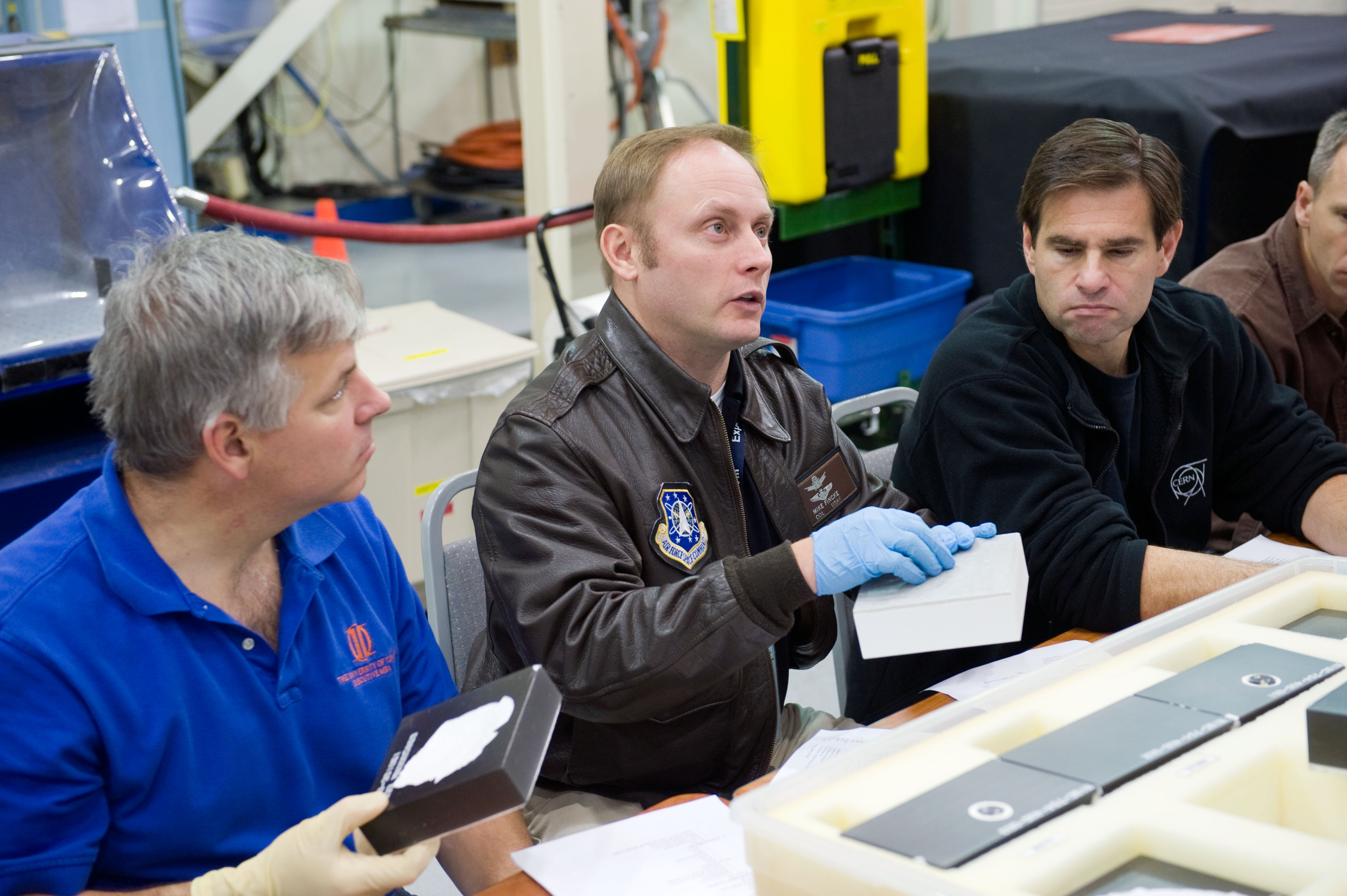 STS-134 crew during EVA TPS Overview training in the TPS/PABF