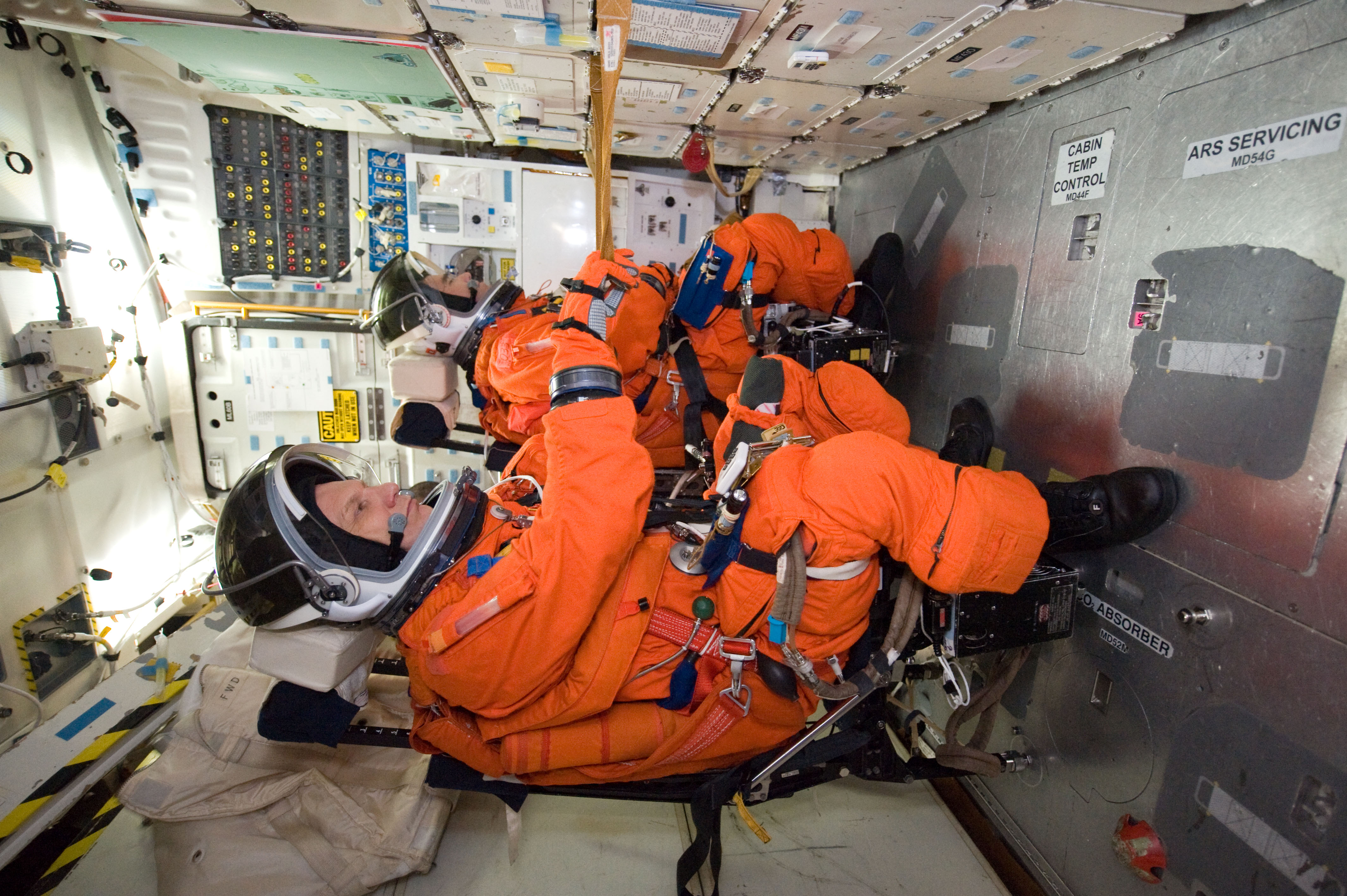 STS-132 crew during ingress/egress training