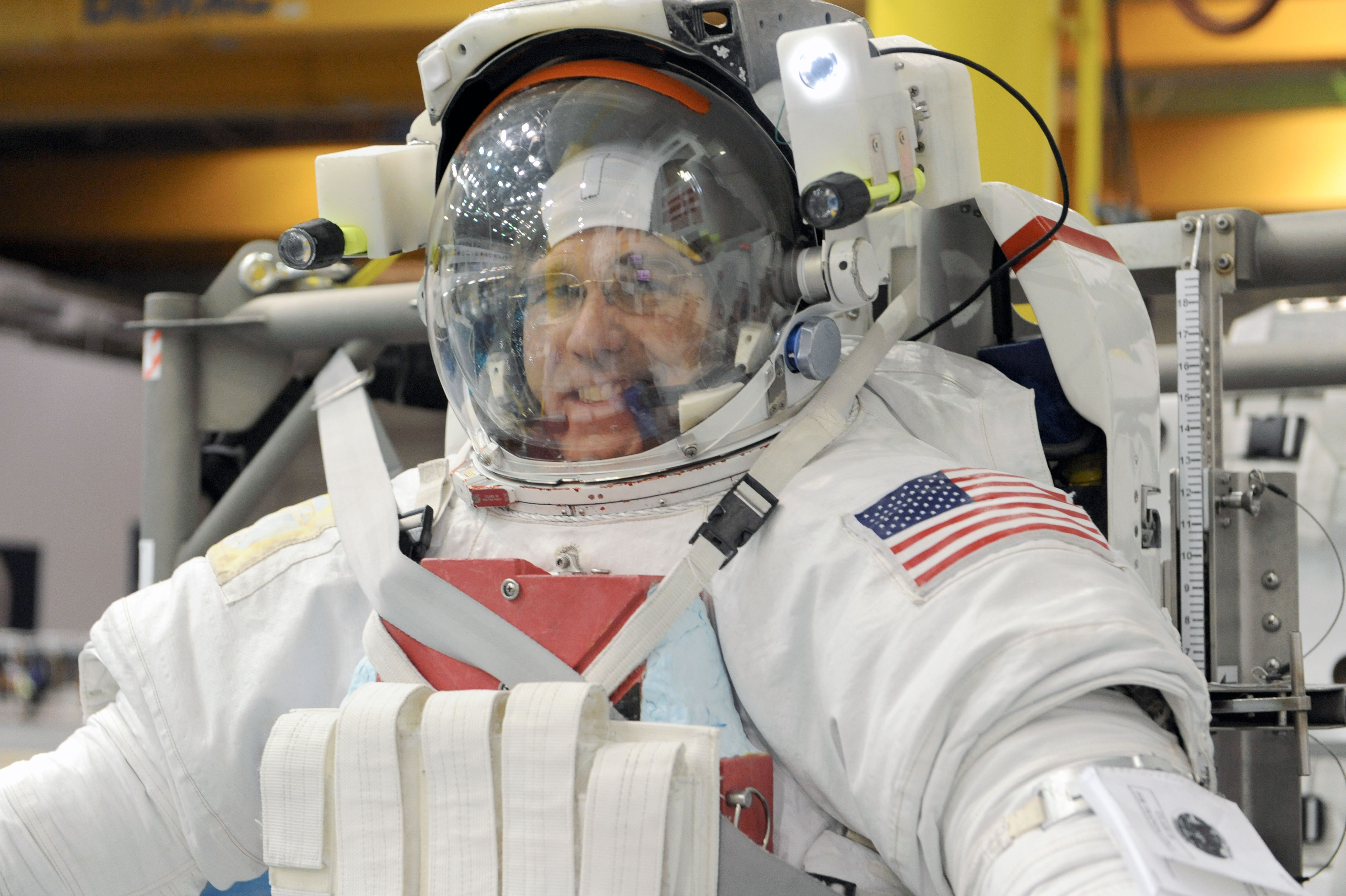 STS-133 Crew Training at the NBL with crew member Steve Bowen