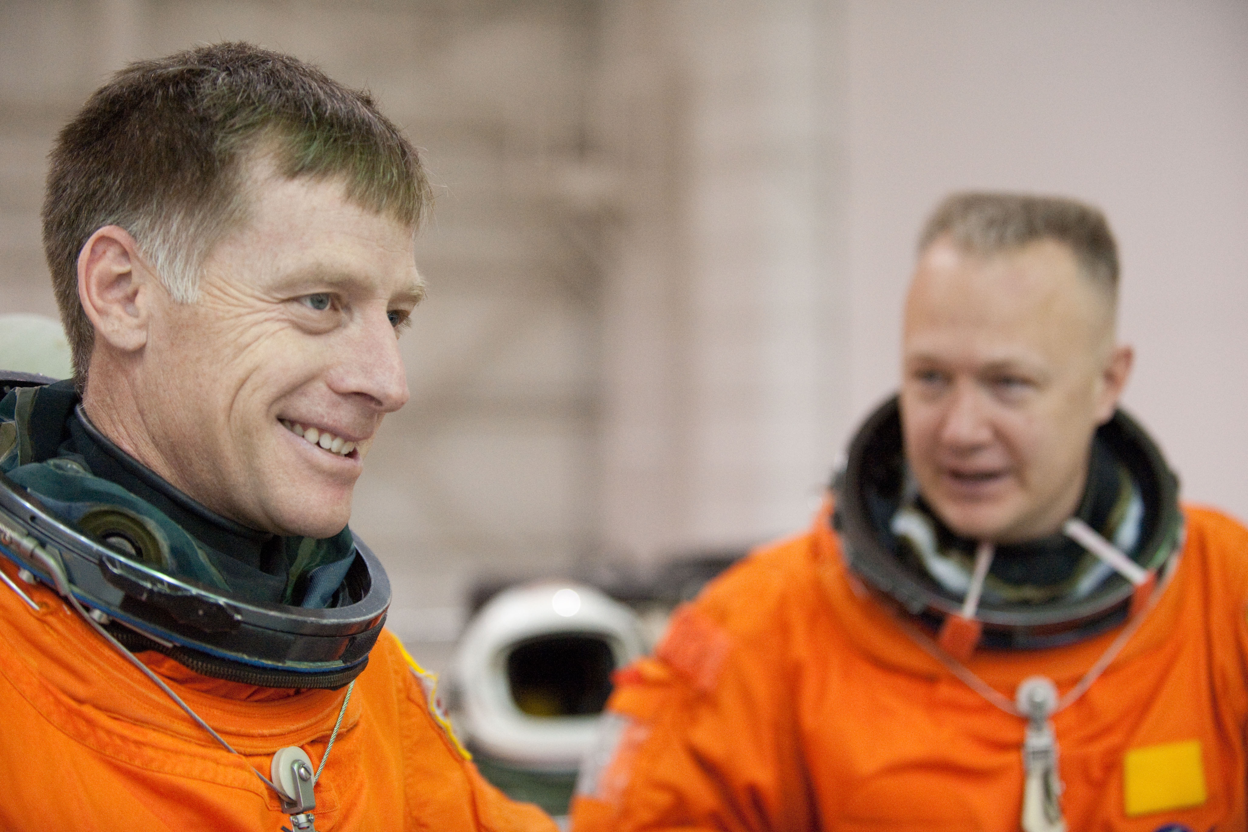 STS-135 water survival training at the NBL