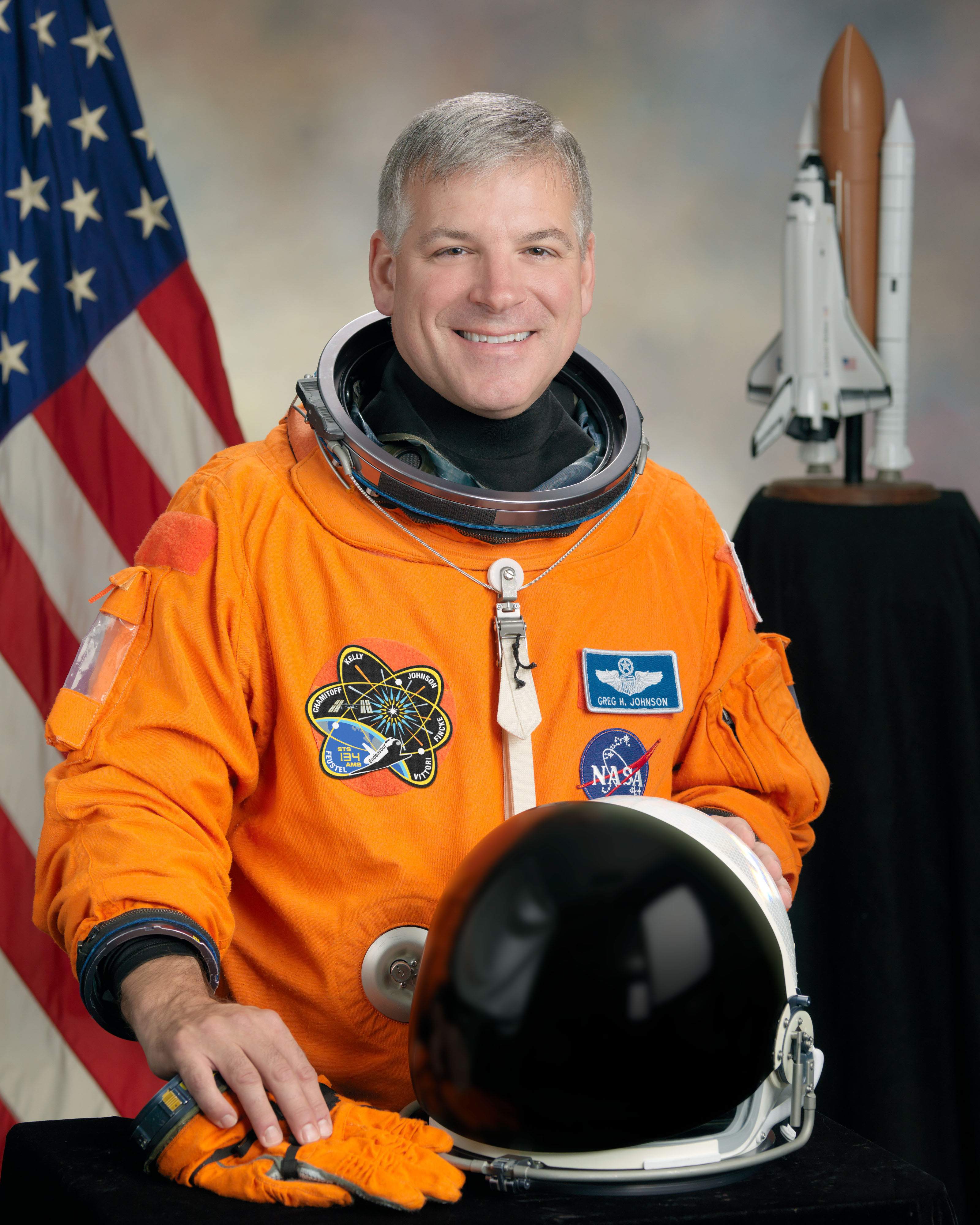 Official Astronaut Portrait of Greg Johnson in ACES suit