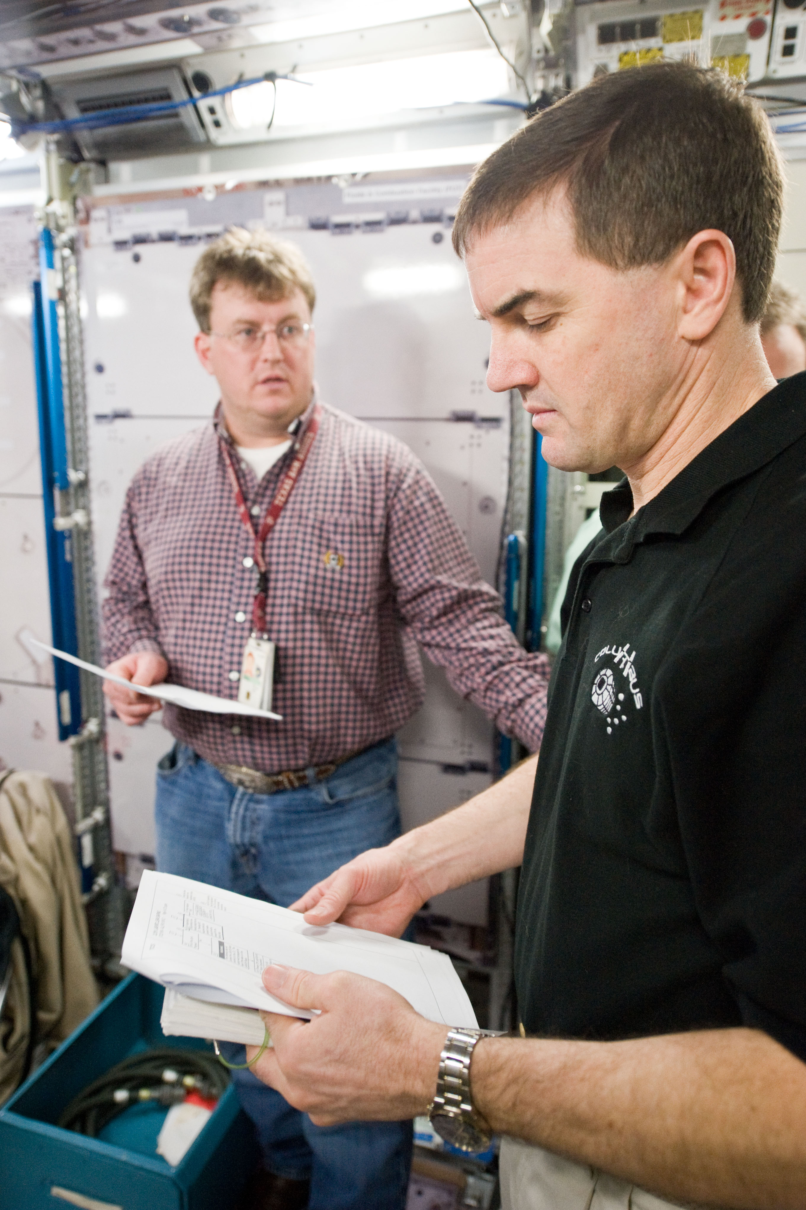 STS-135 crew during Space Station Mockup Training