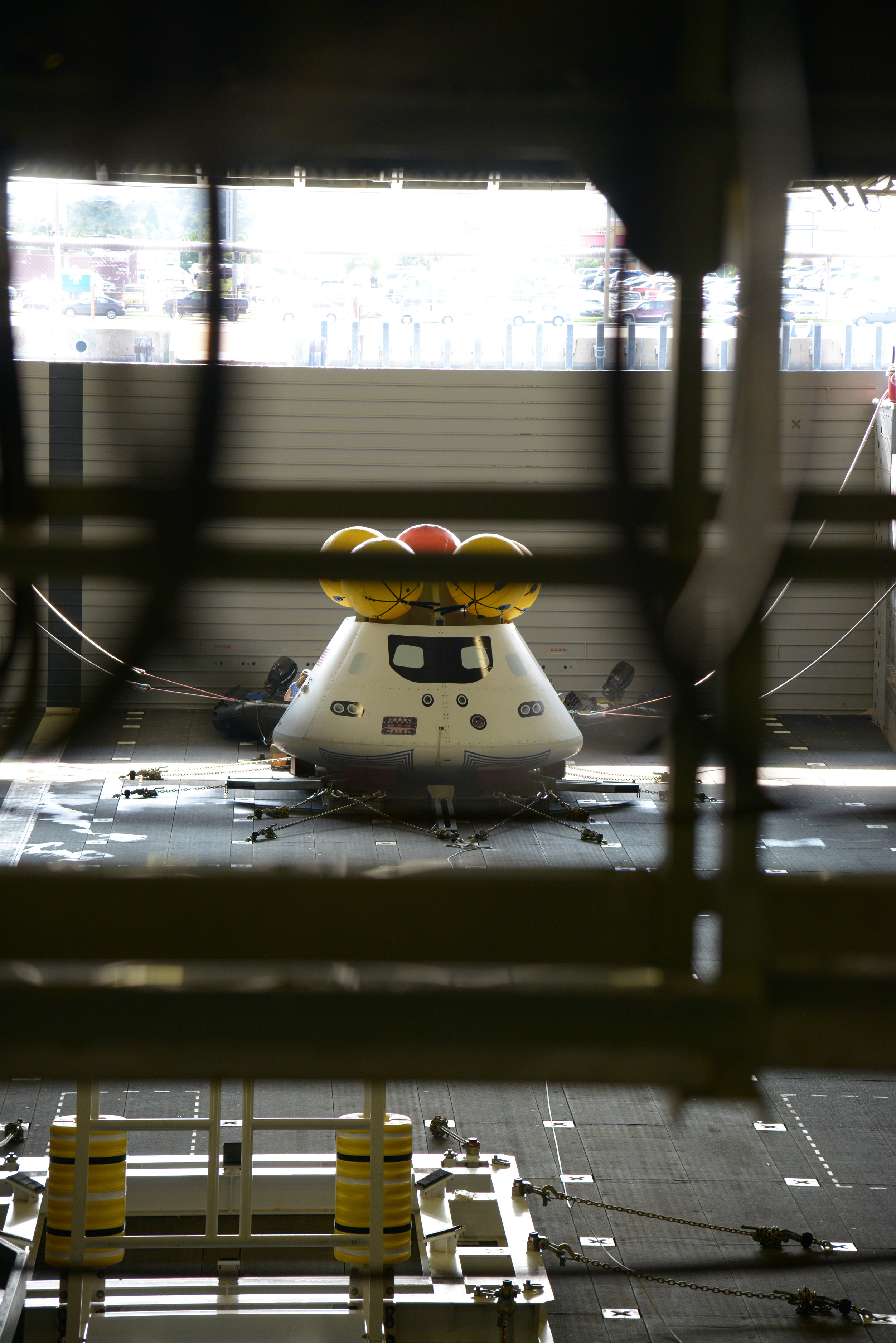 Orion stationary recovery test at Norfolk Naval Base in Virginia