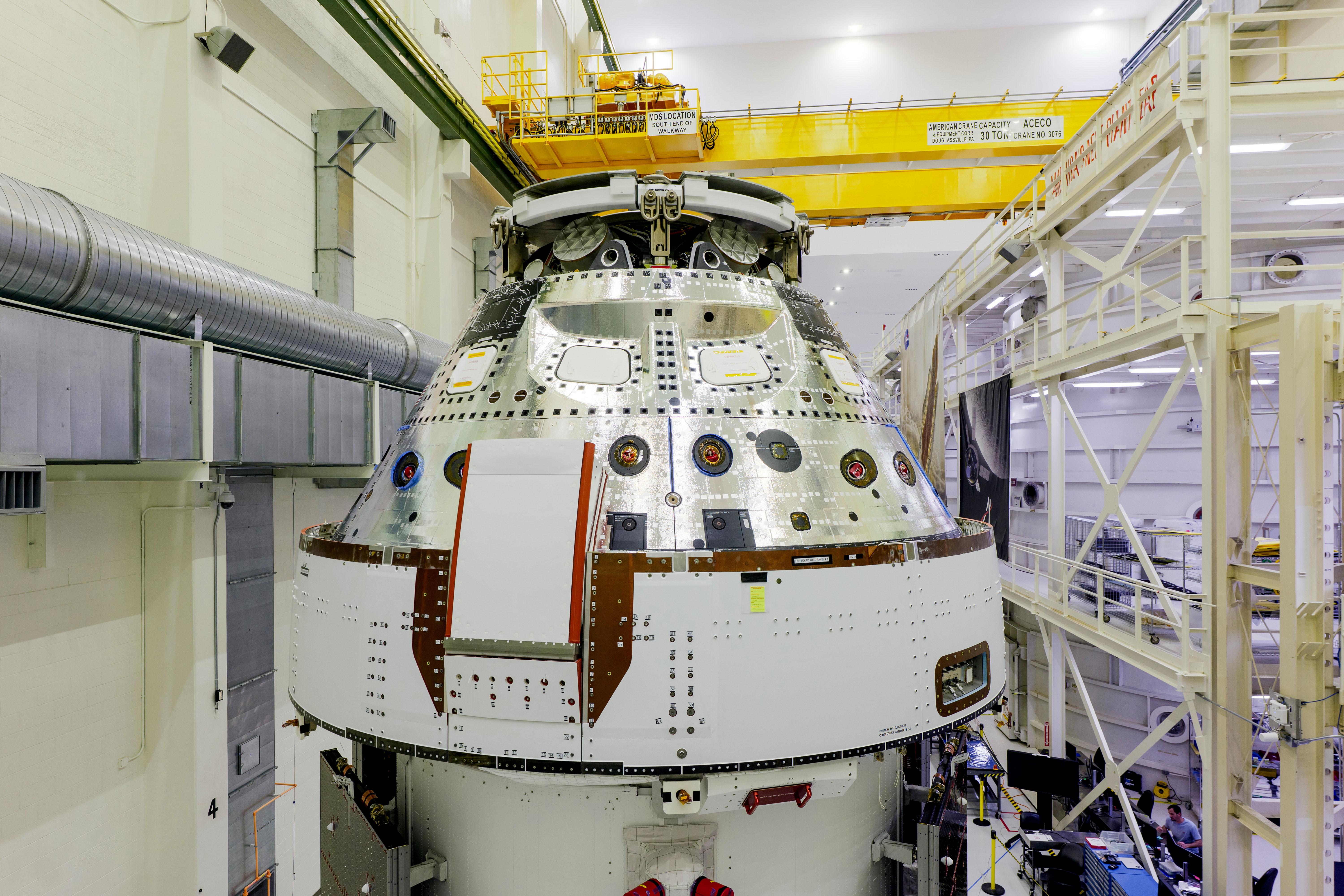 Artemis II Orion Solar Array Wings Installed