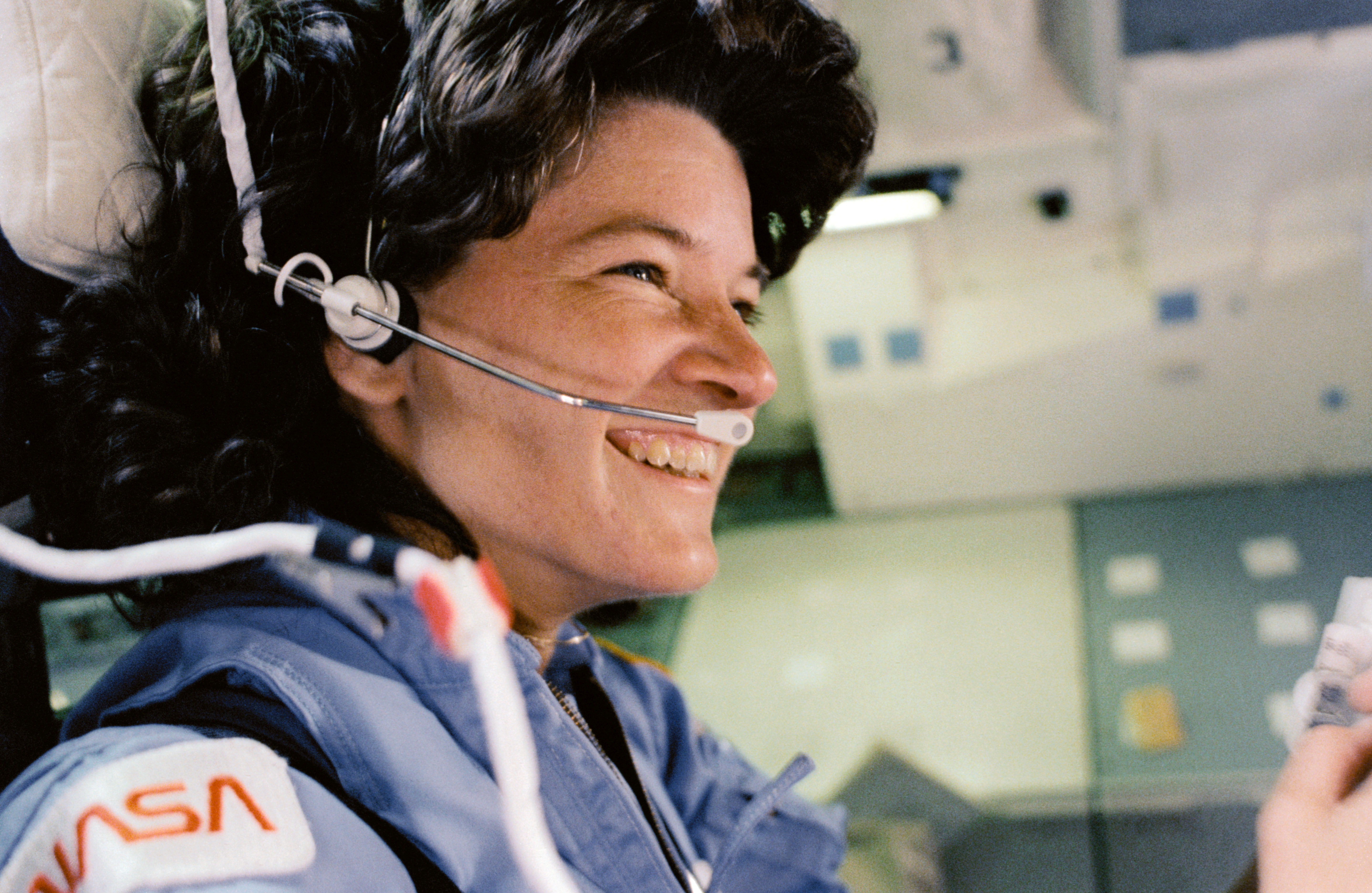 STS-7 - Sally Ride, first American woman in space, during STS-7 mission