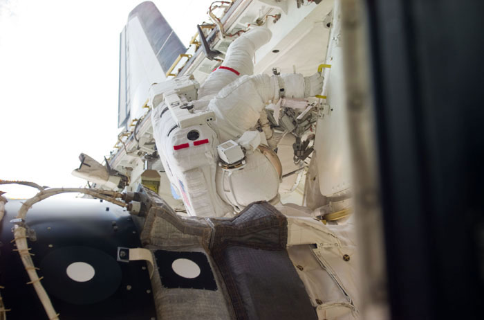 Thomas during EVA on the ISS