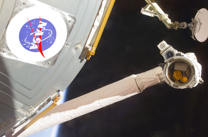 End effector on orbiter's RMS arm