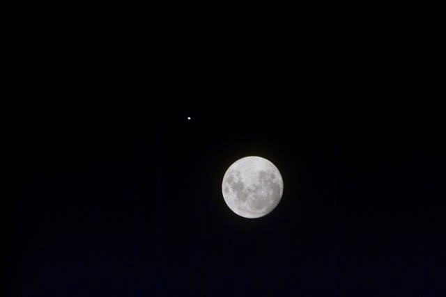 Full moon as seen from STS-103 orbiter Discovery.