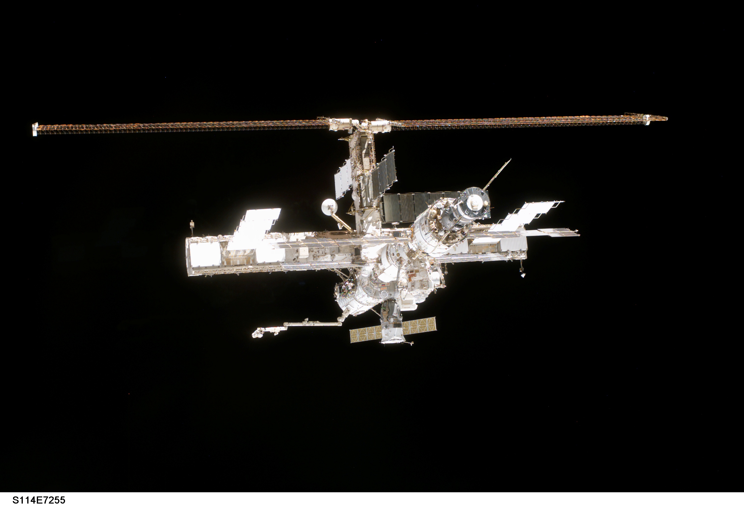 View of the ISS taken during flyaround by STS-114 crew