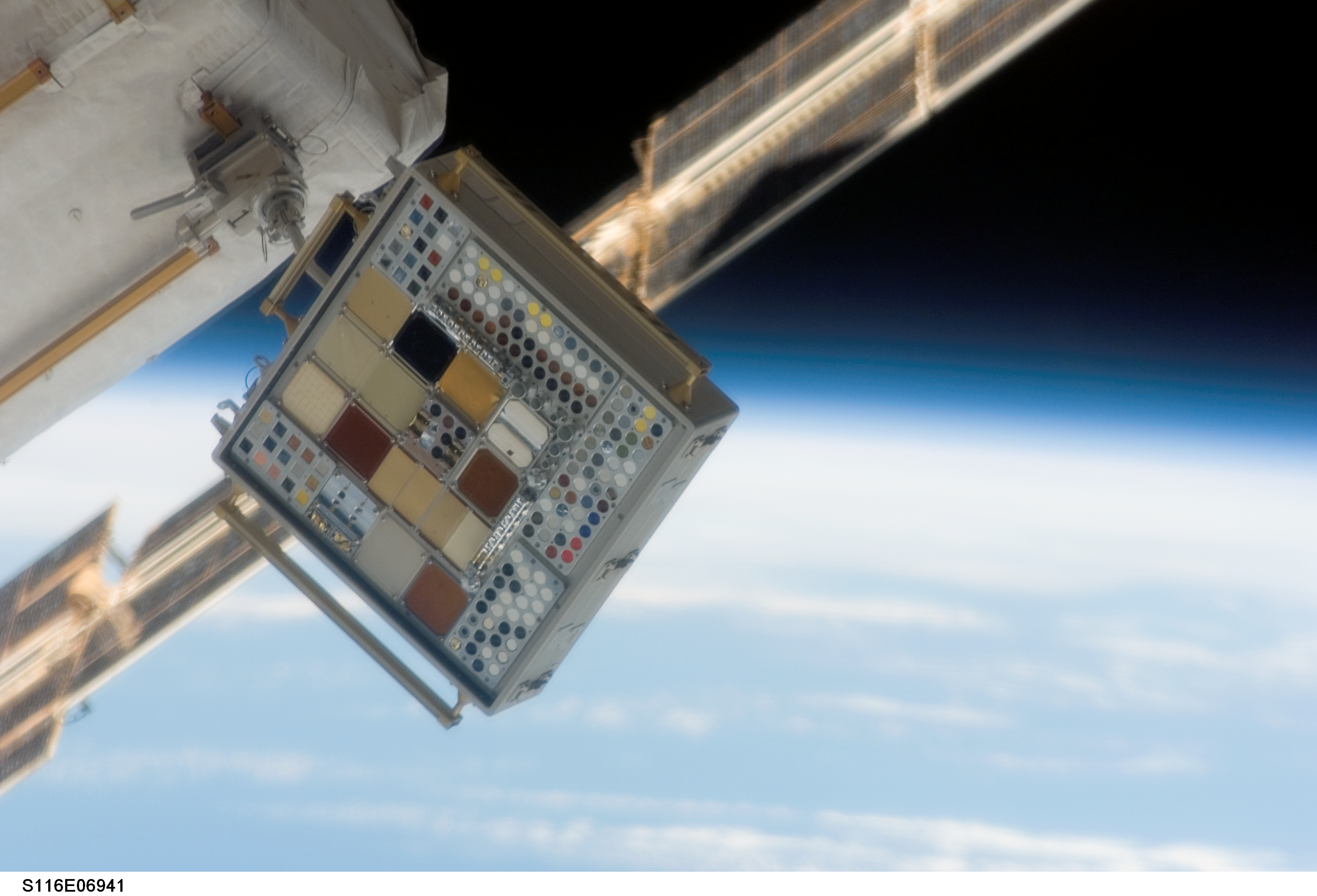 MISSE PEC on the Airlock Crewlock during STS-116 EVA-4
