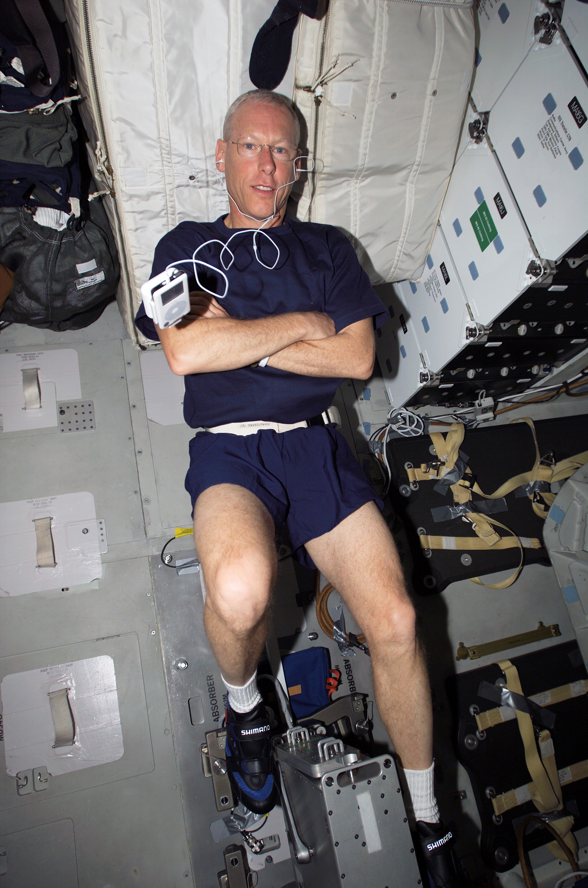 Forrester exercises in the MDDK on STS-117 Space Shuttle Atlantis
