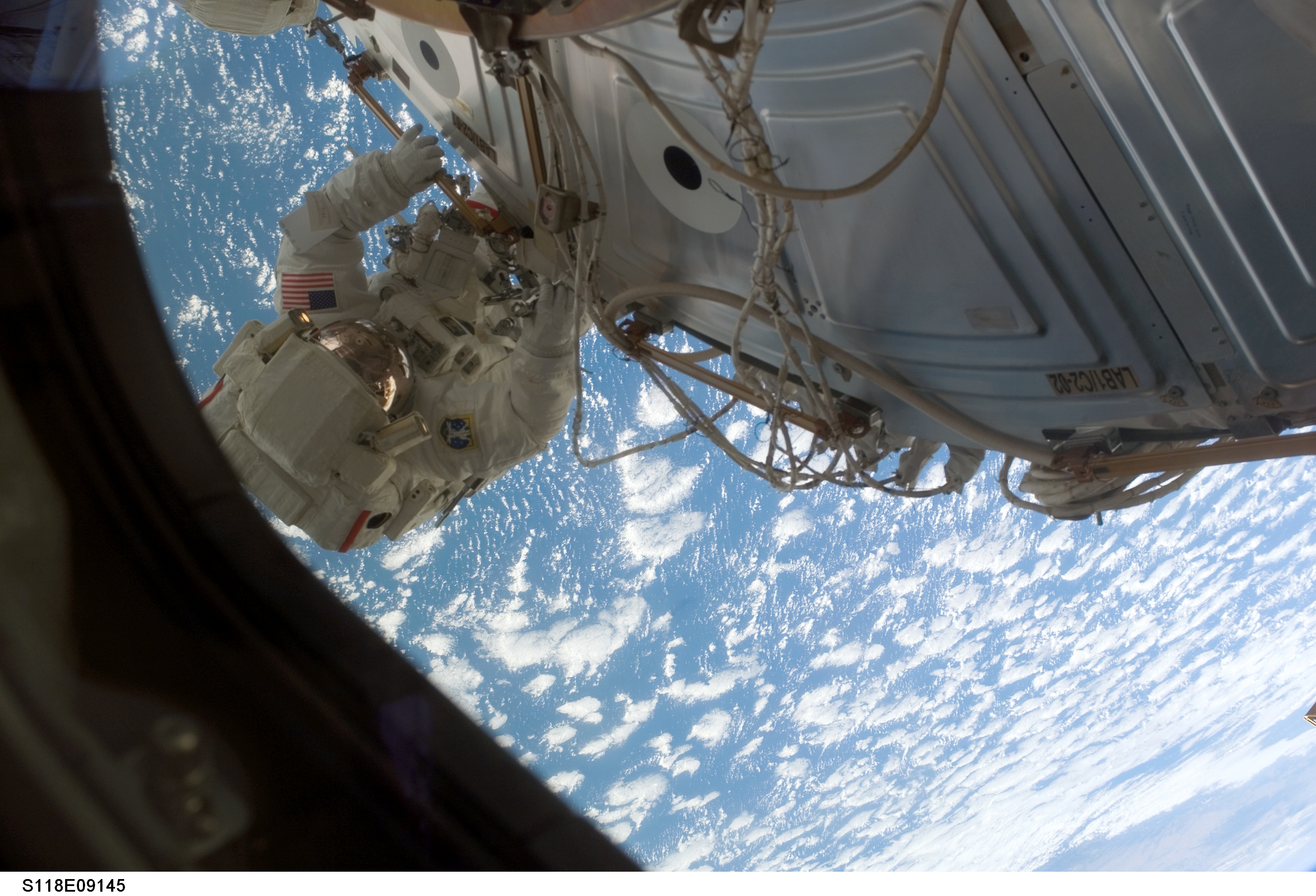 View of FE Anderson during STS-118/Expedition 15 EVA 4