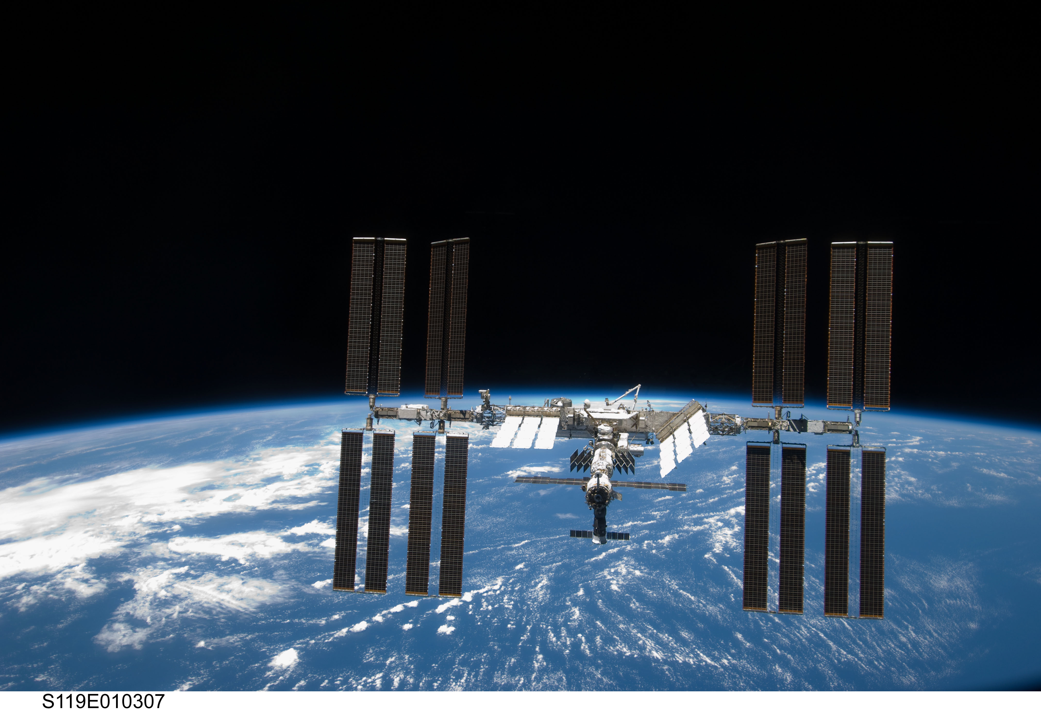 ISS Fly around views from STS-119