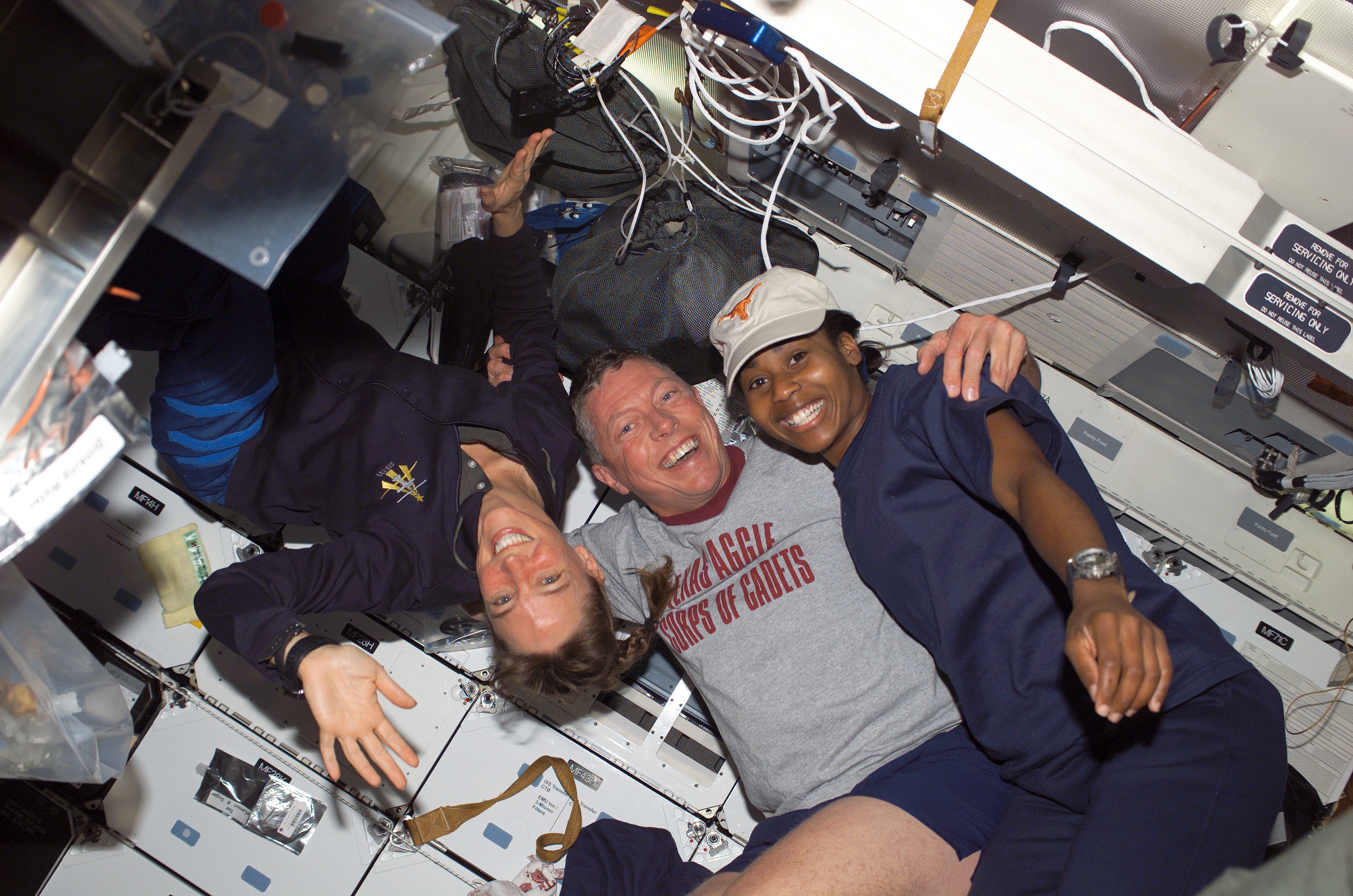 Group shot of Nowak,Fossum and Wilson on the MDK during STS-121 / Expedition 13 joint operations