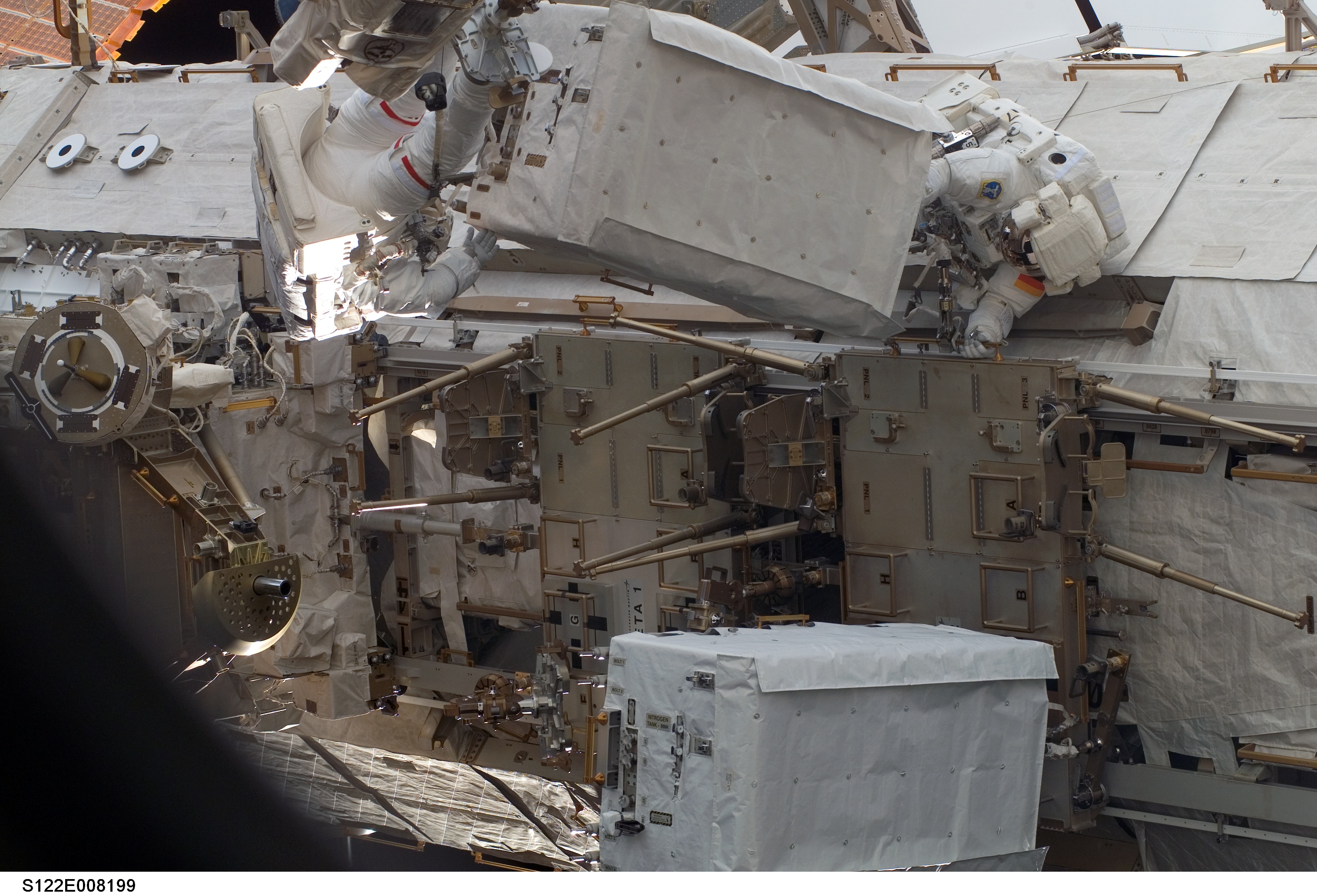 Walheim and Schlegel during EVA 2