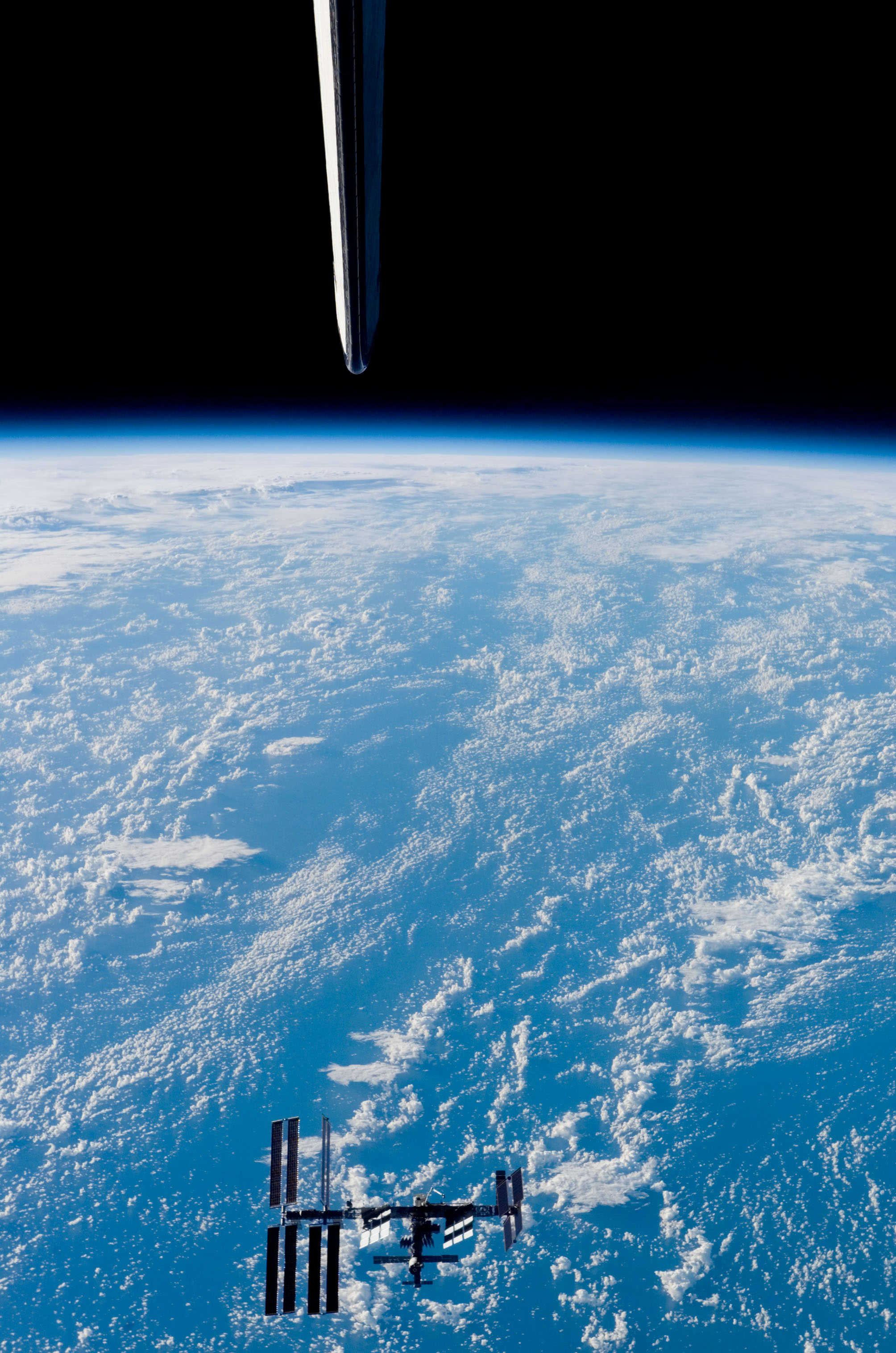 ISS during departure of the STS-123 Space Shuttle Endeavour