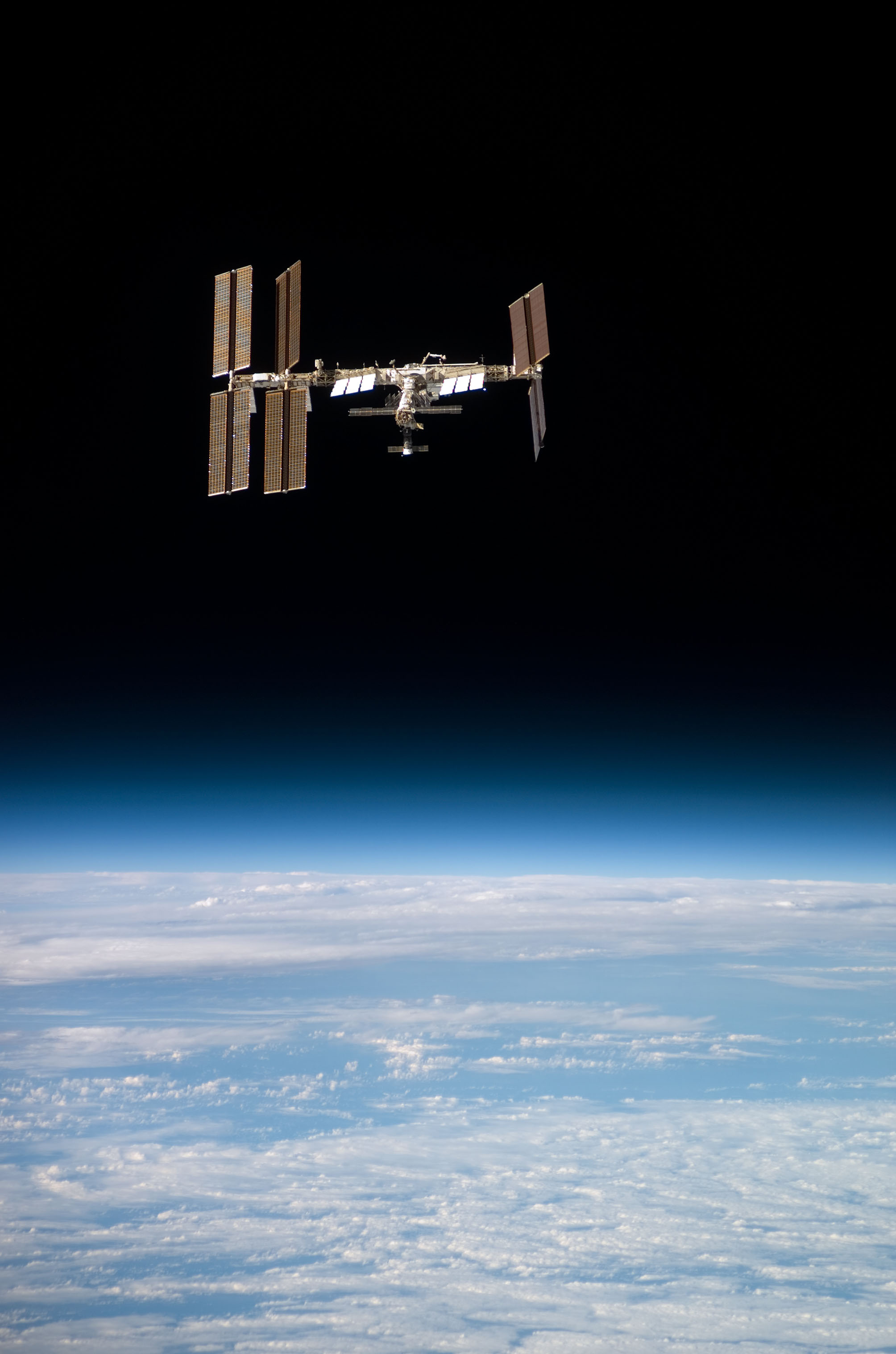 Flyaround view of the ISS taken from STS-123 Space Shuttle Endeavor