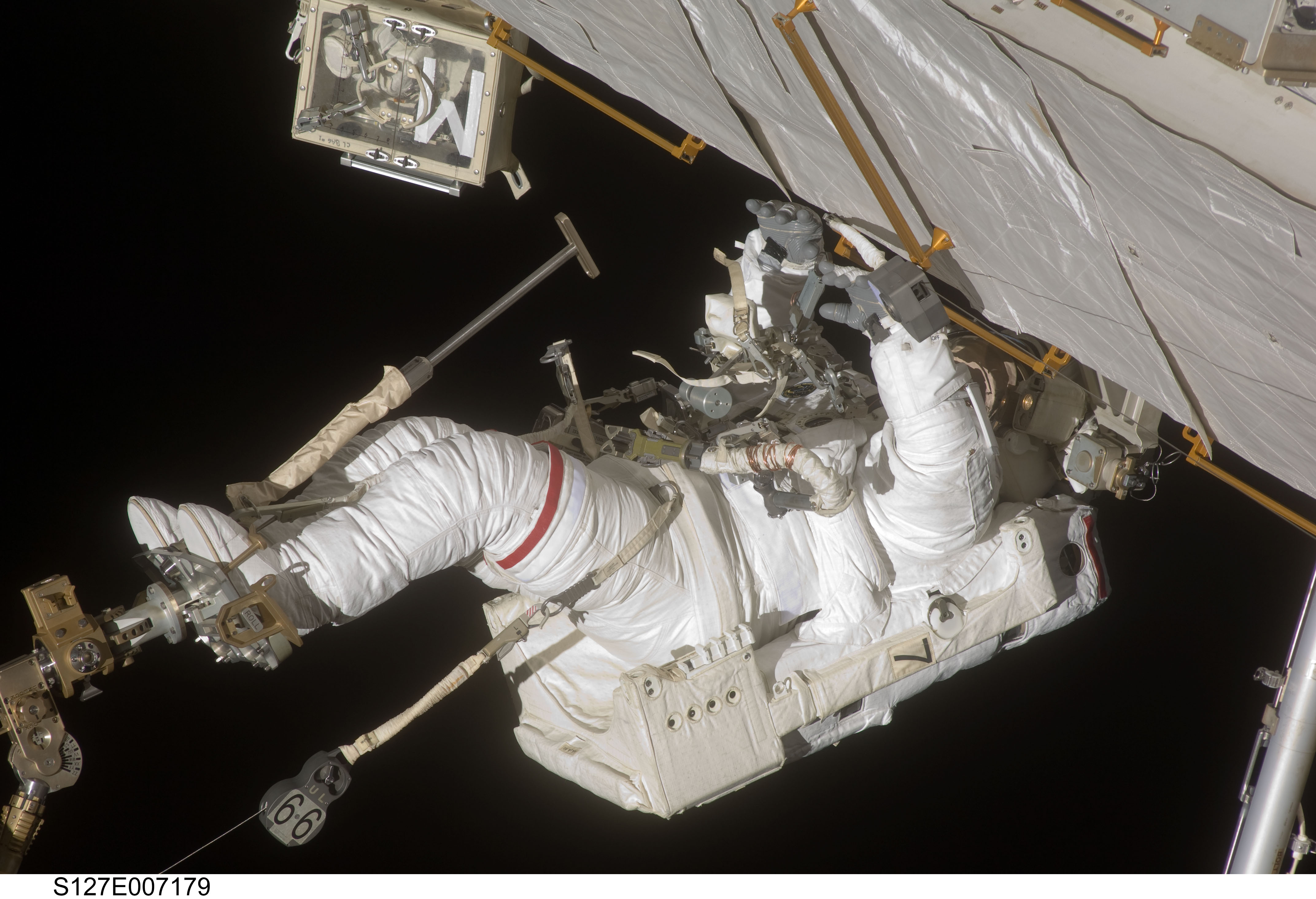 Wolf during EVA-2 on STS-127 / Expedition 20 Joint Operations
