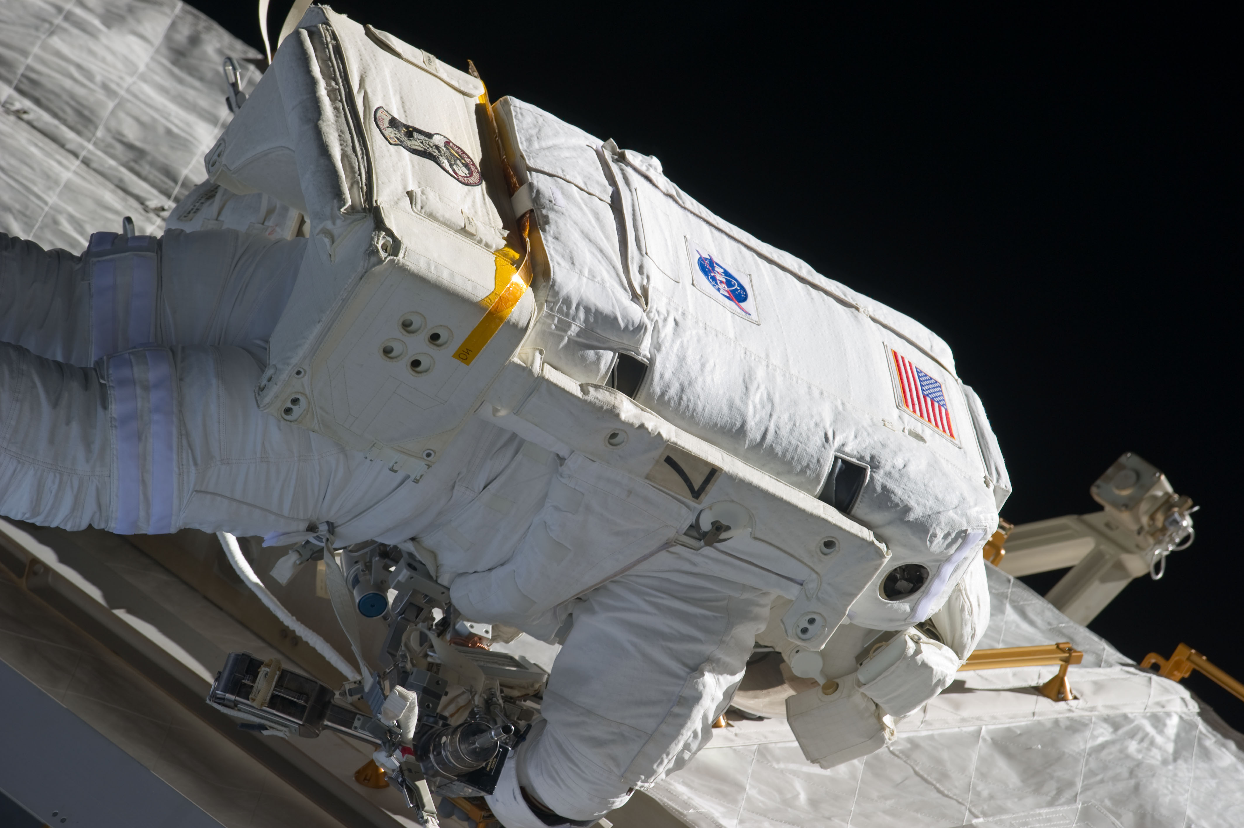 View of STS-134 MS Fincke during EVA-2