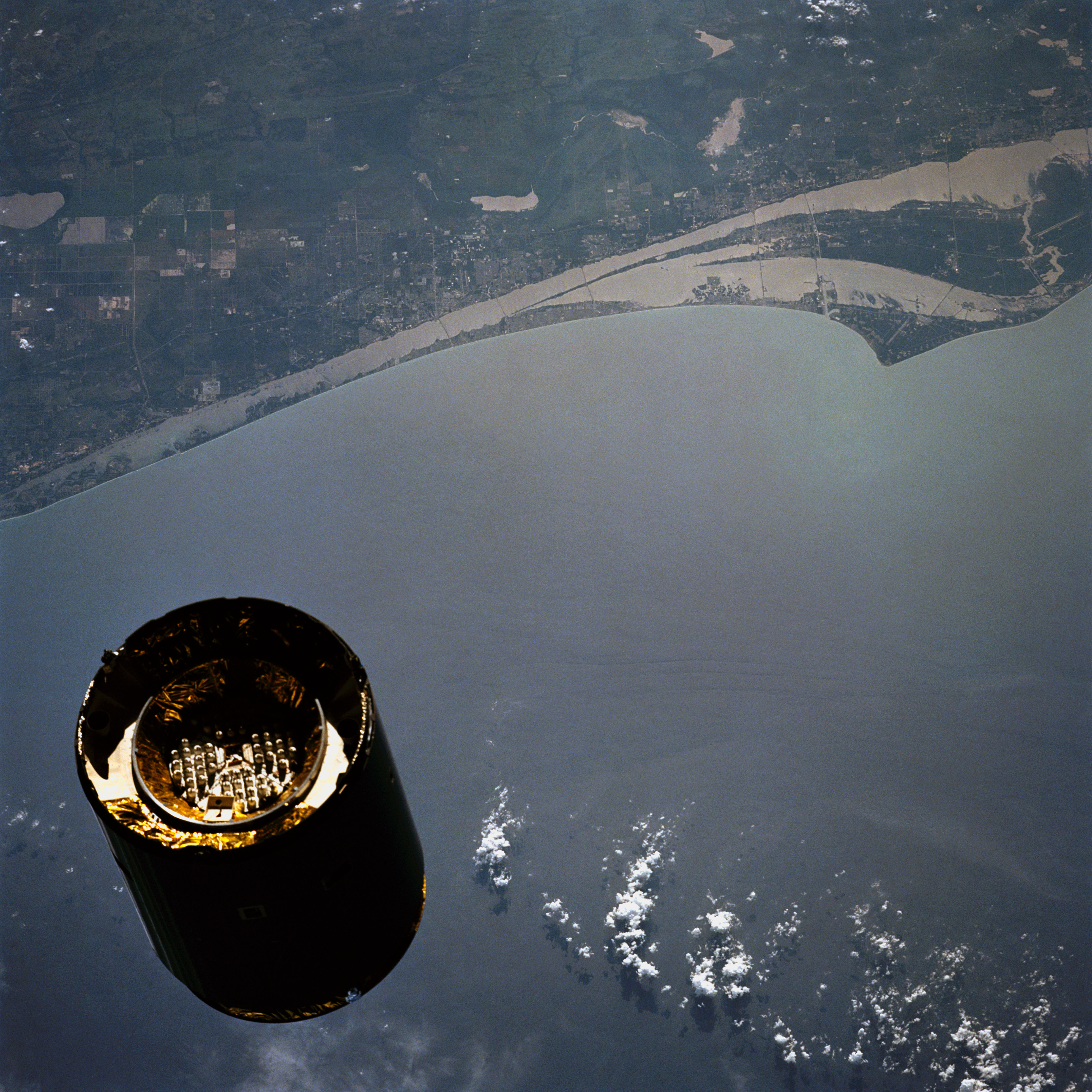 Pre Capture view of Intelsat VI Over Kennedy Space Center, Florida