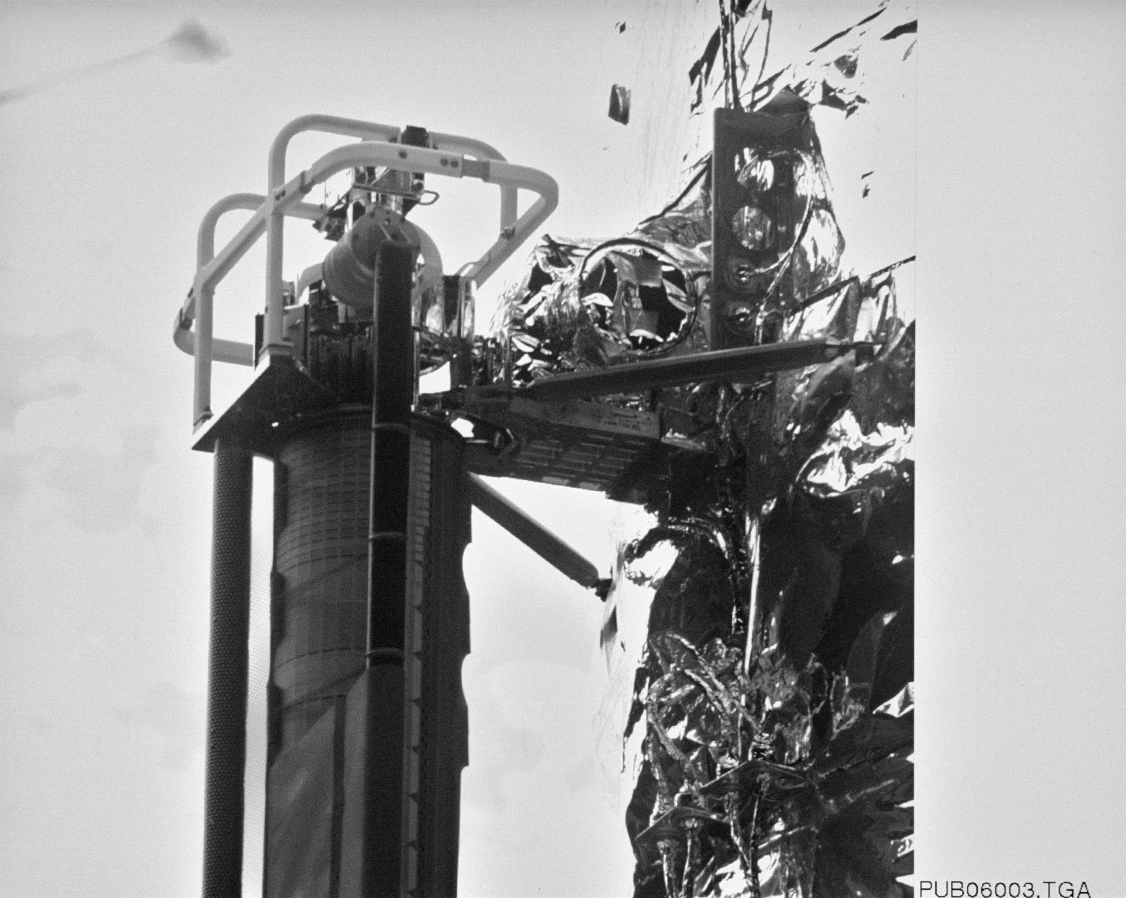 HST Solar Arrays photographed by Electronic Still Camera