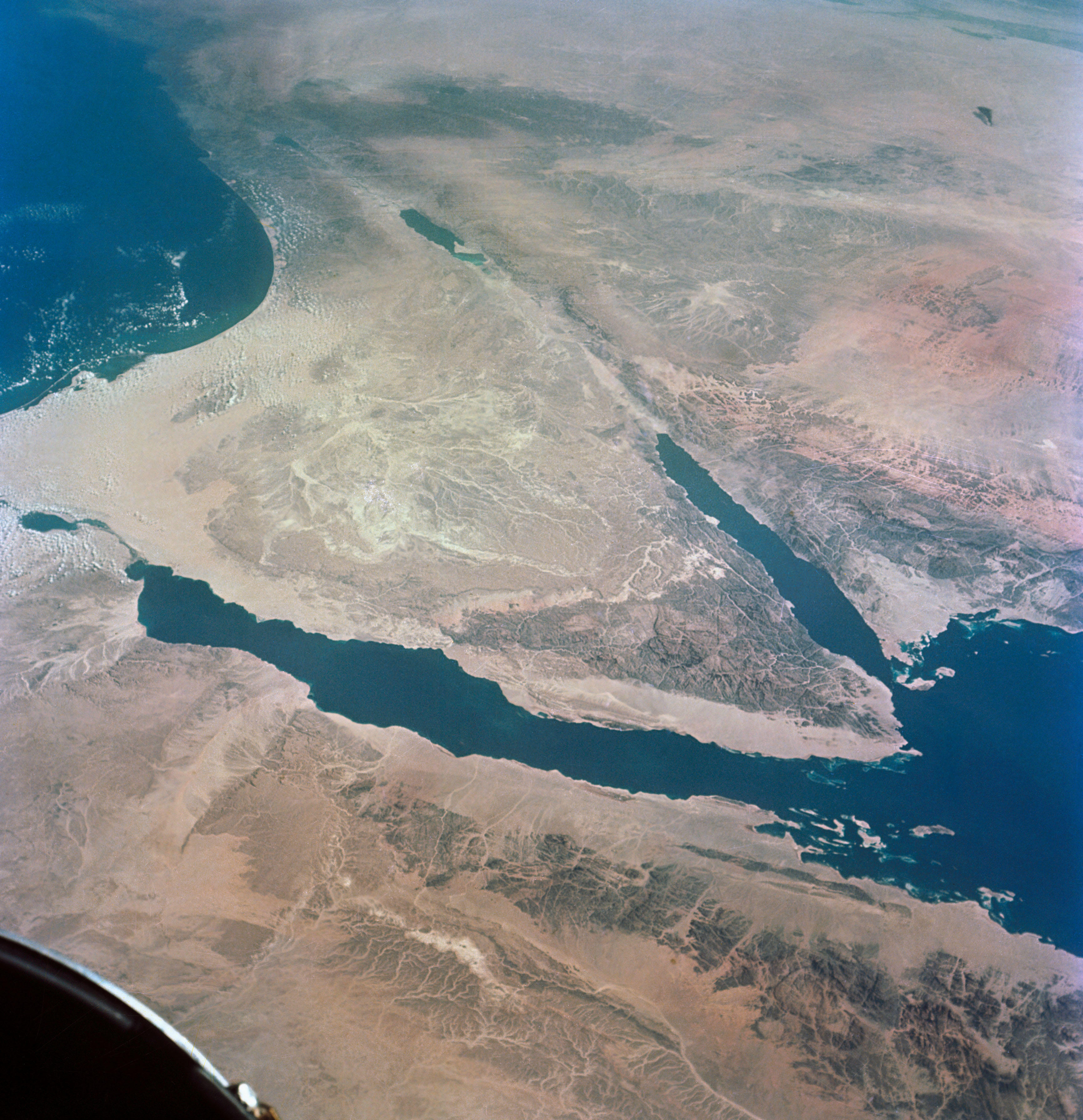 GEMINI-TITAN (GT)-11 - EARTH SKY - OVERLAY - SINAI PENINSULA - POINTS OF INTEREST - OUTER SPACE