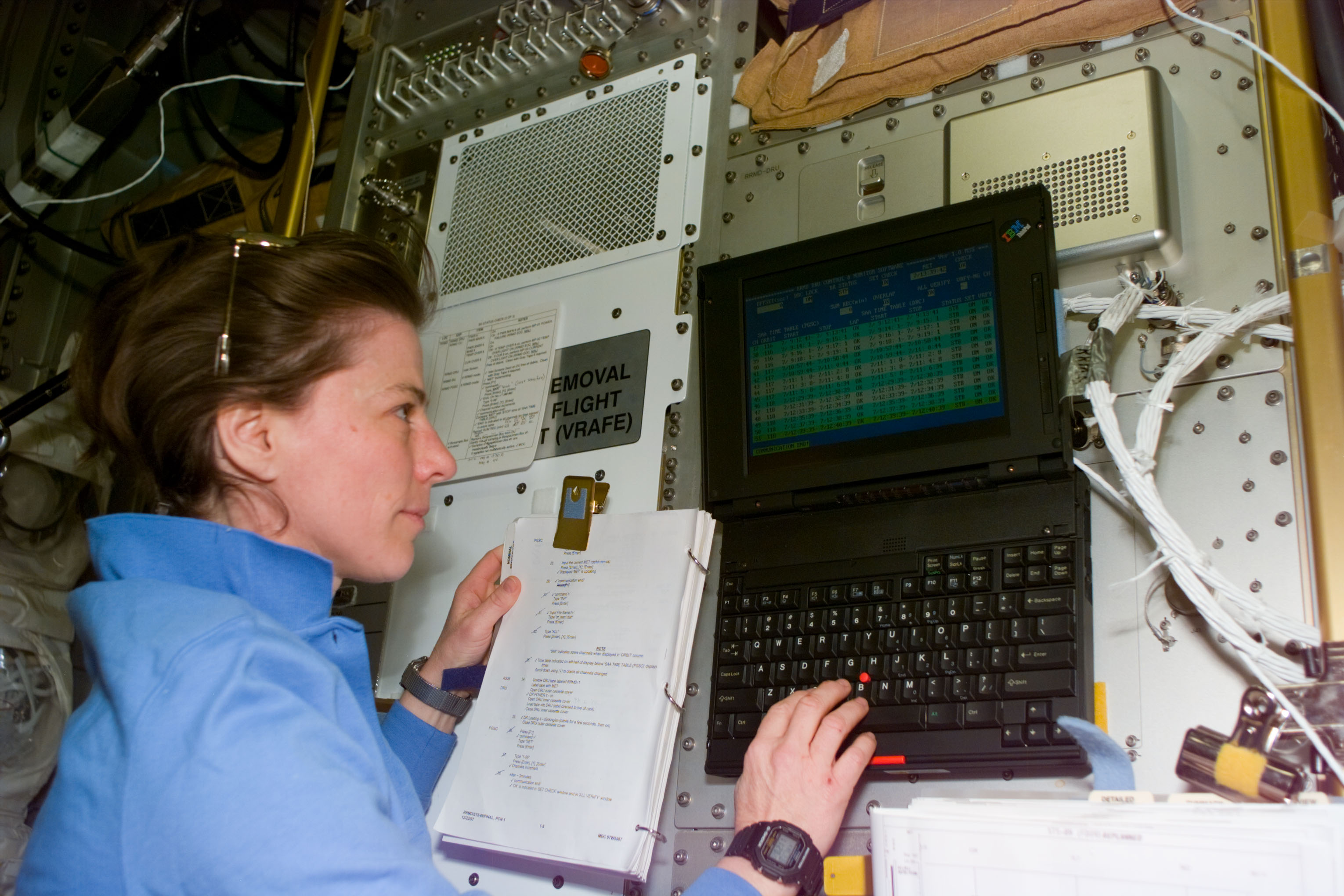 VOA - MS Dunbar supervises experiments on Spacehab