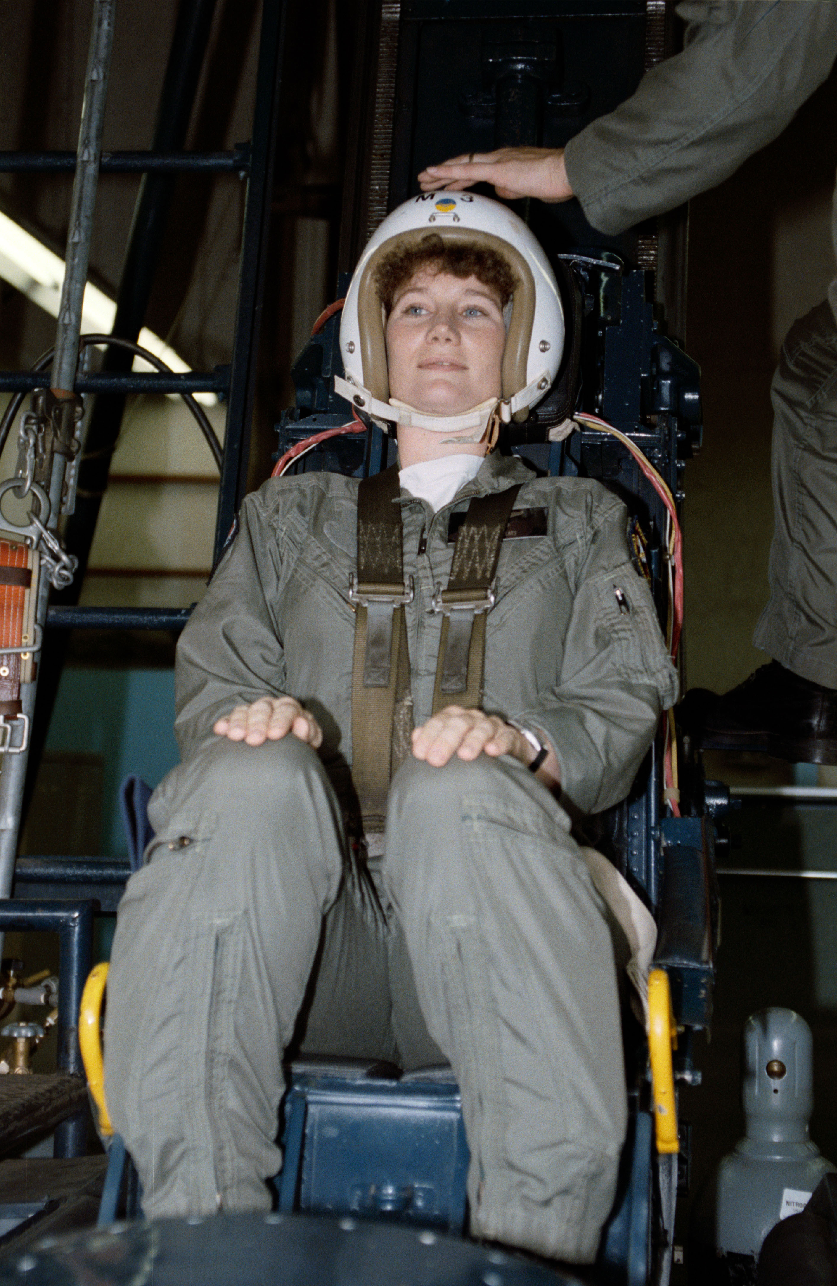 ASCAN Susan J. Helms participates in ejection seat training at Vance AFB
