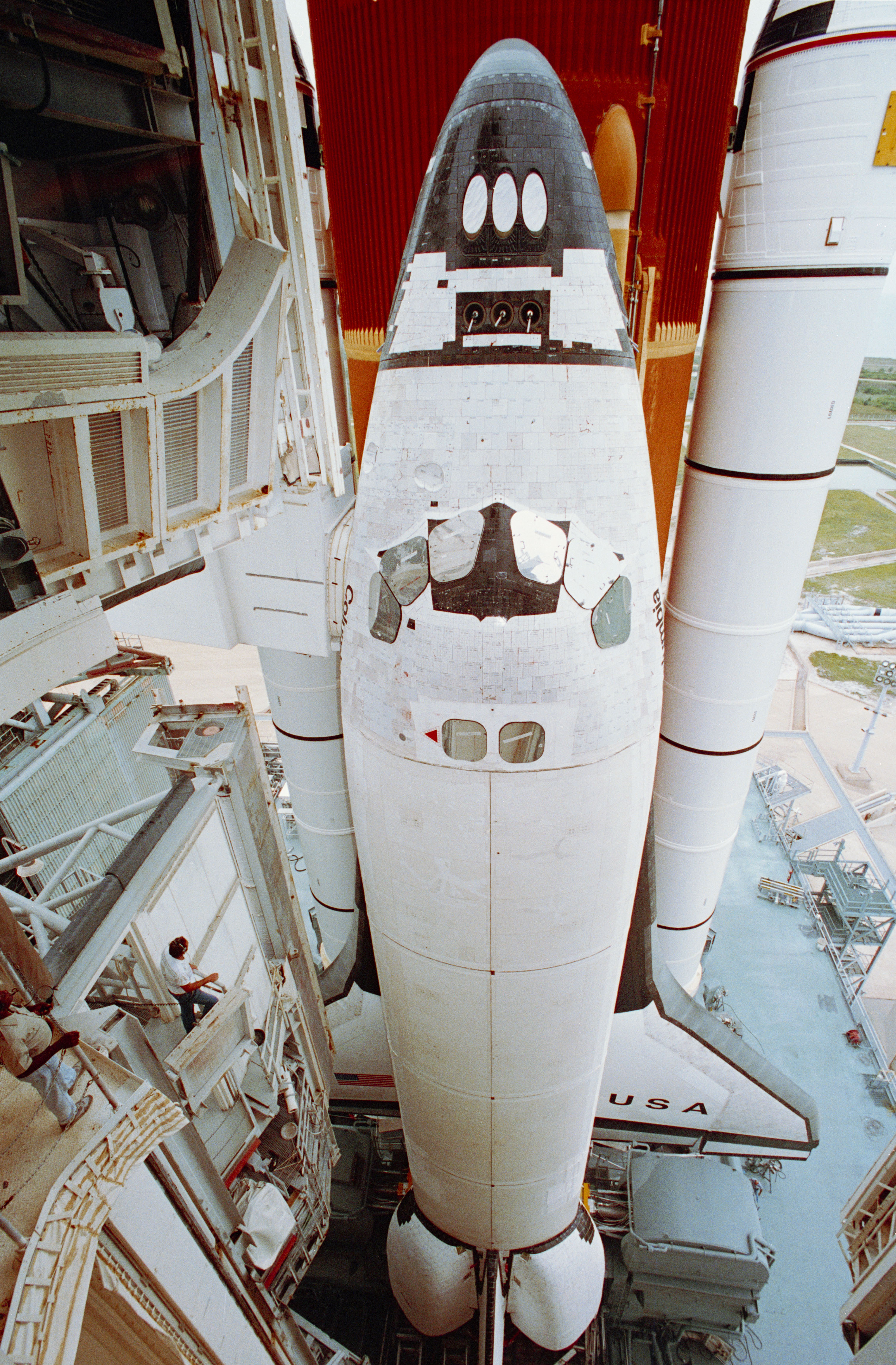 STS-50 Columbia, Orbiter Vehicle (OV) 102, on KSC Launch Pad 39A
