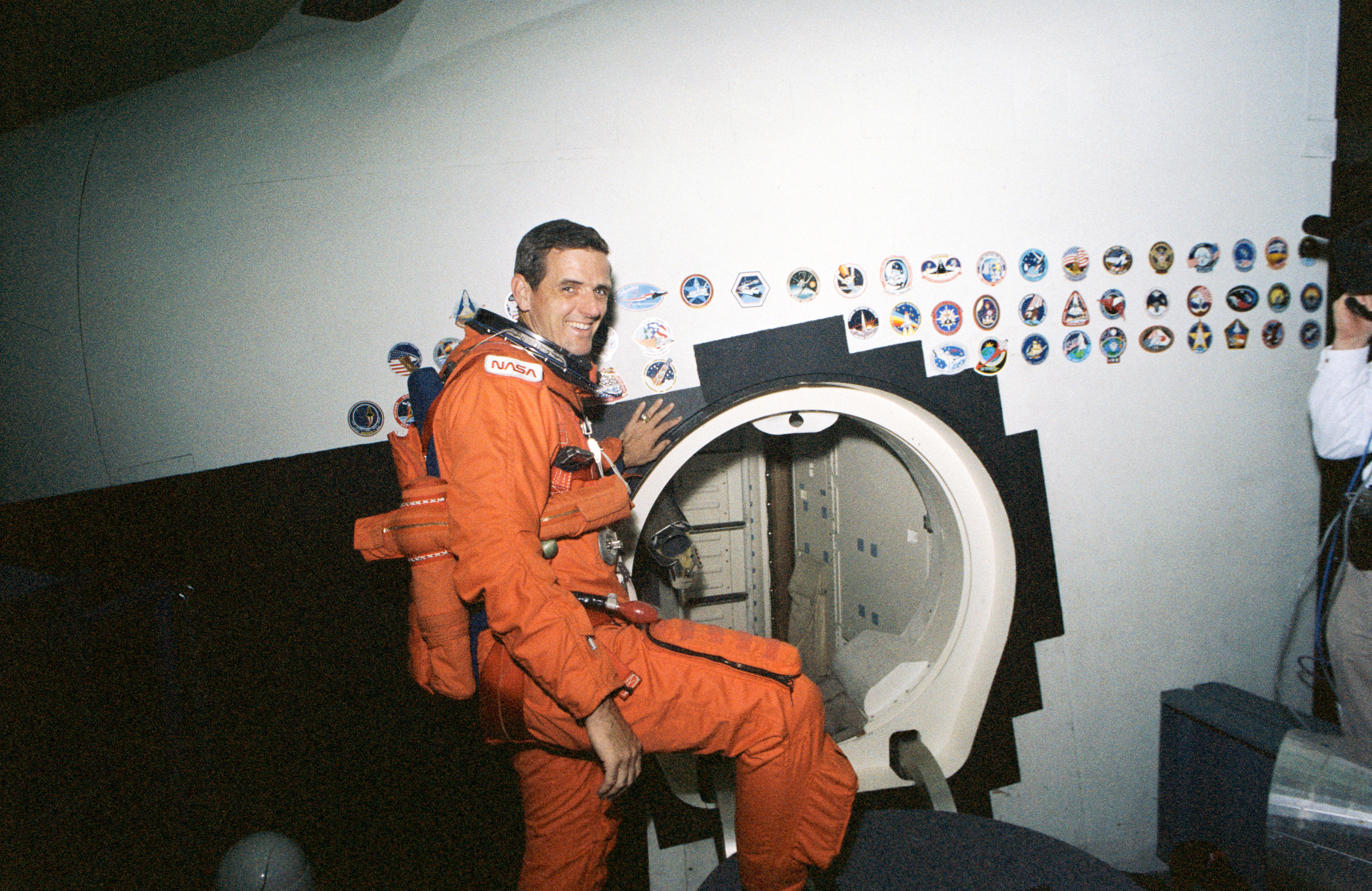 Astronaut William McArthur prepares for a training exercise