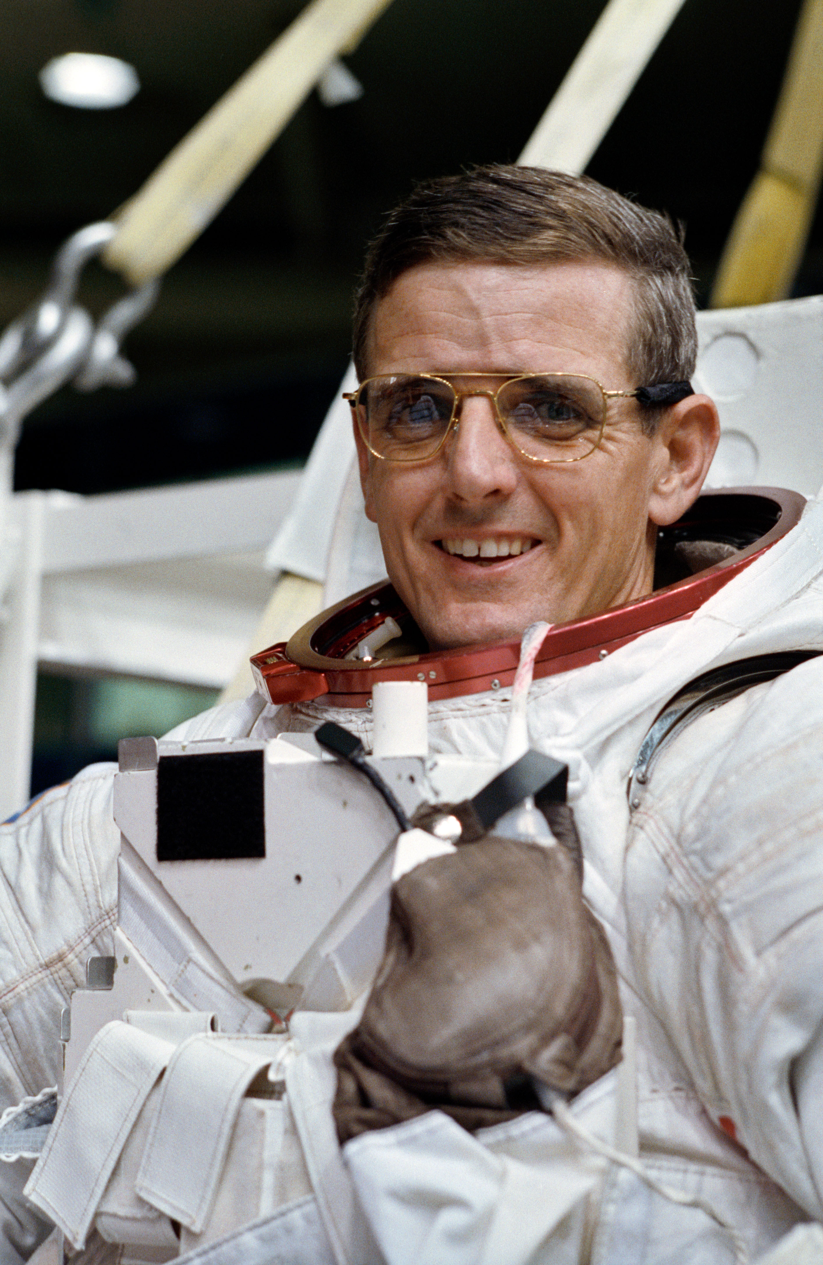 Astronaut William S. McArthur in training for contingency EVA in WETF