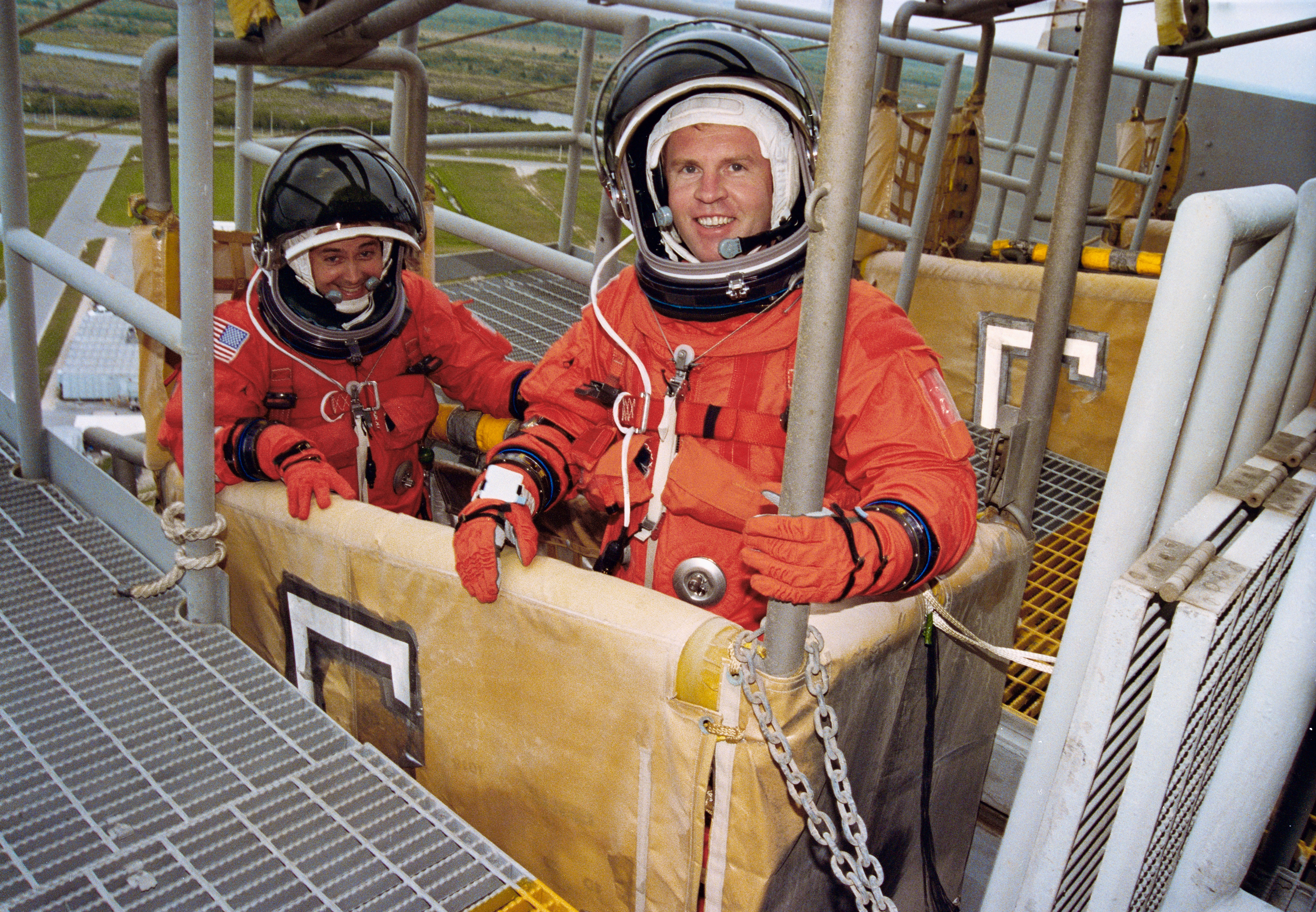 Preflight photos of STS-77 crewmembers at KSC