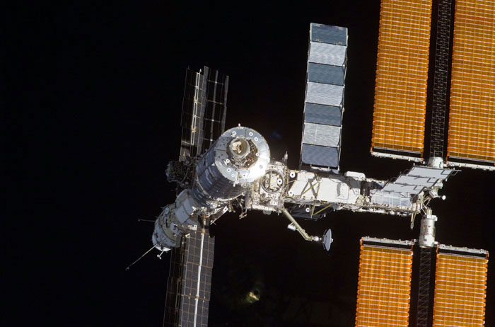 ISS seen during flyaround