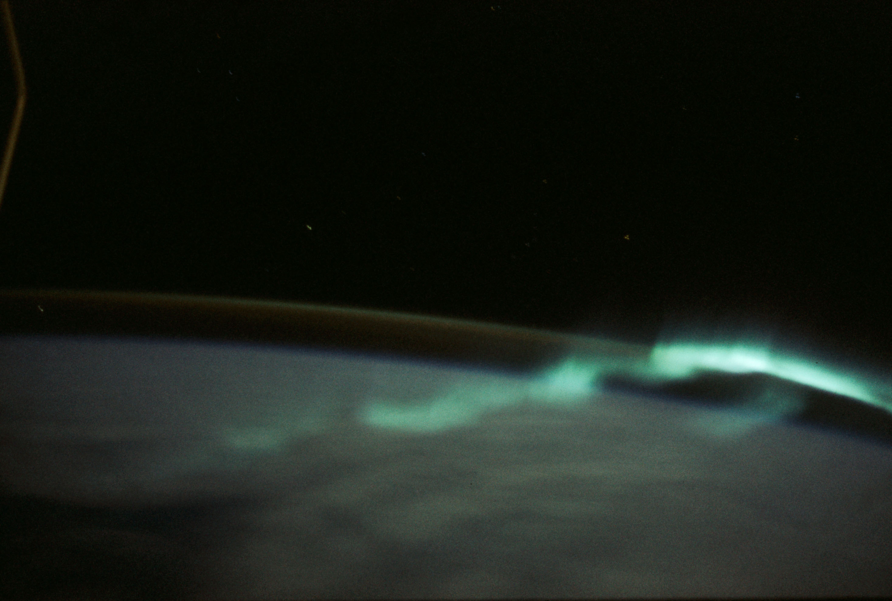 View of the southern aurora, luminous bands or streamers of light