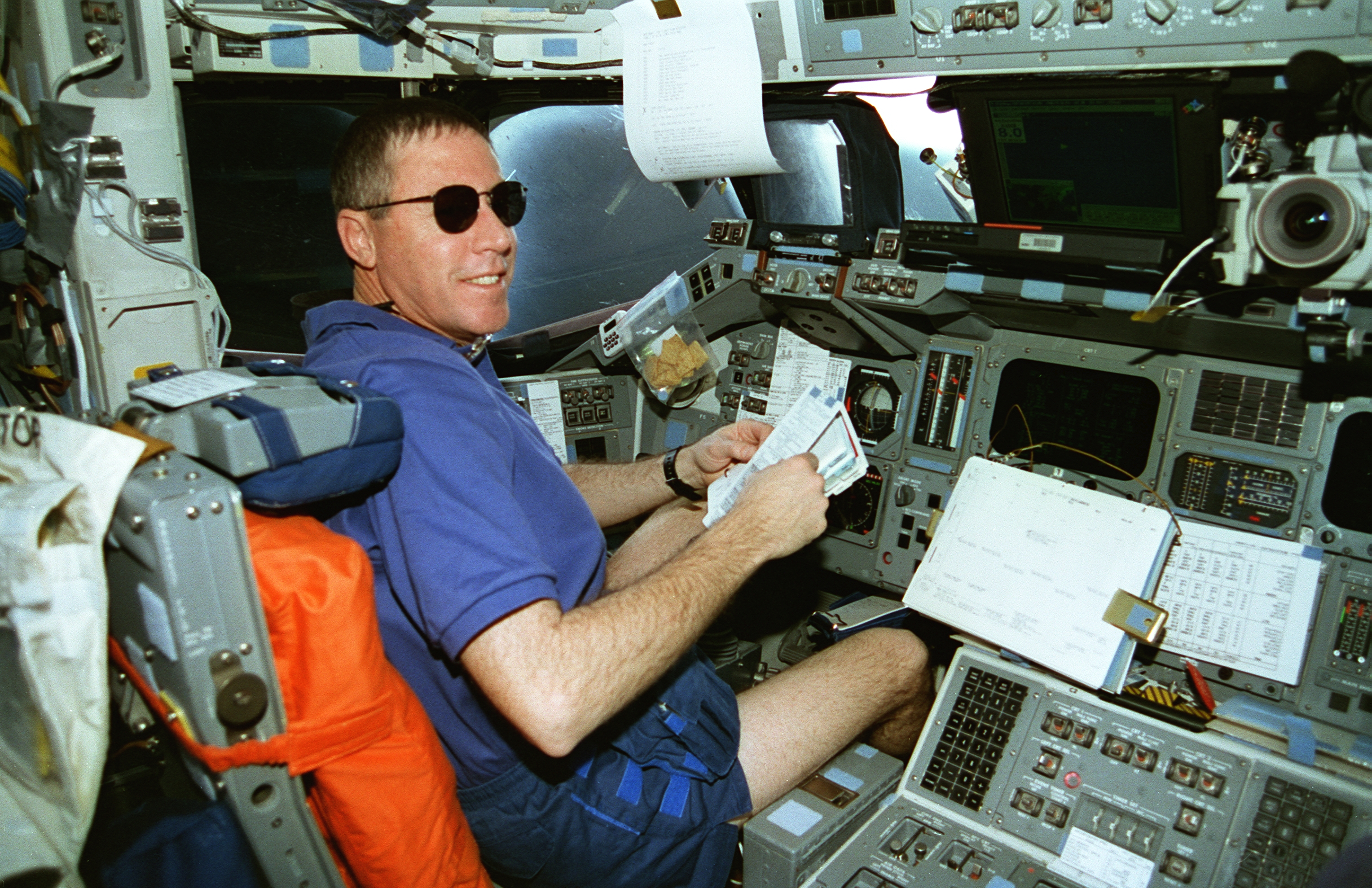 STS-81 crew on flight deck